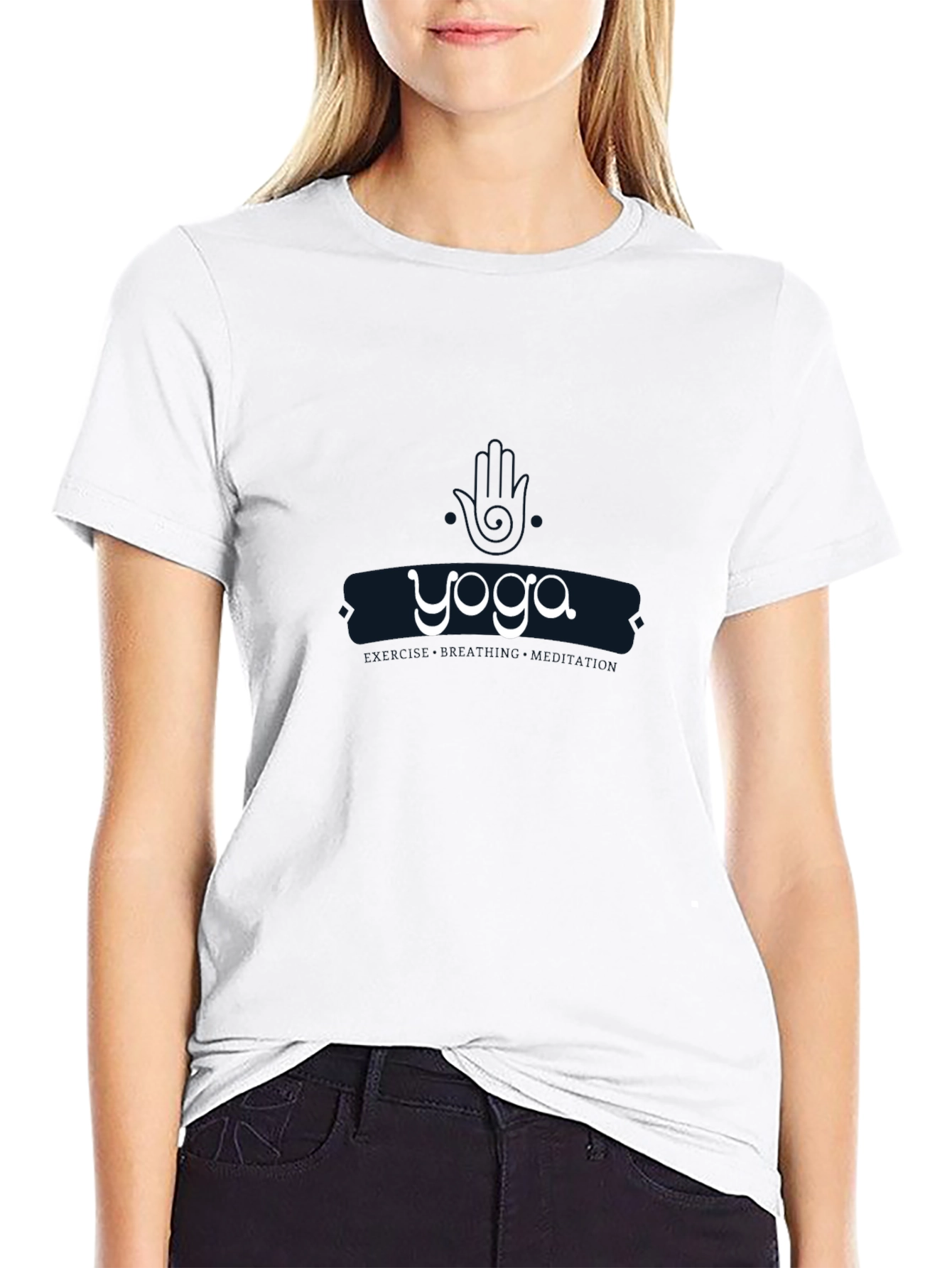 Mens Black Yoga Graphic Tee