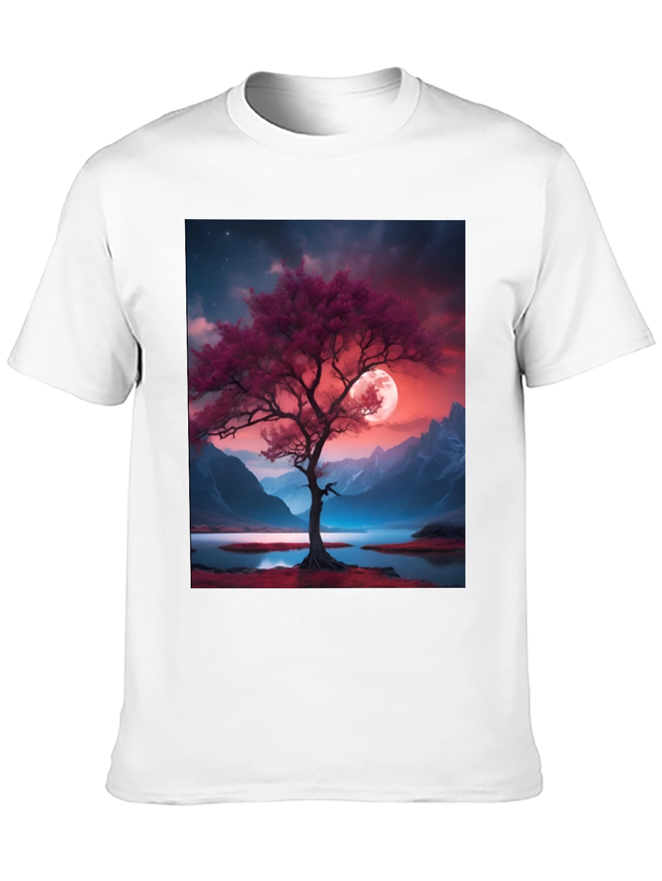 Tree & Moon Graphic Tee - Nature Inspired Design