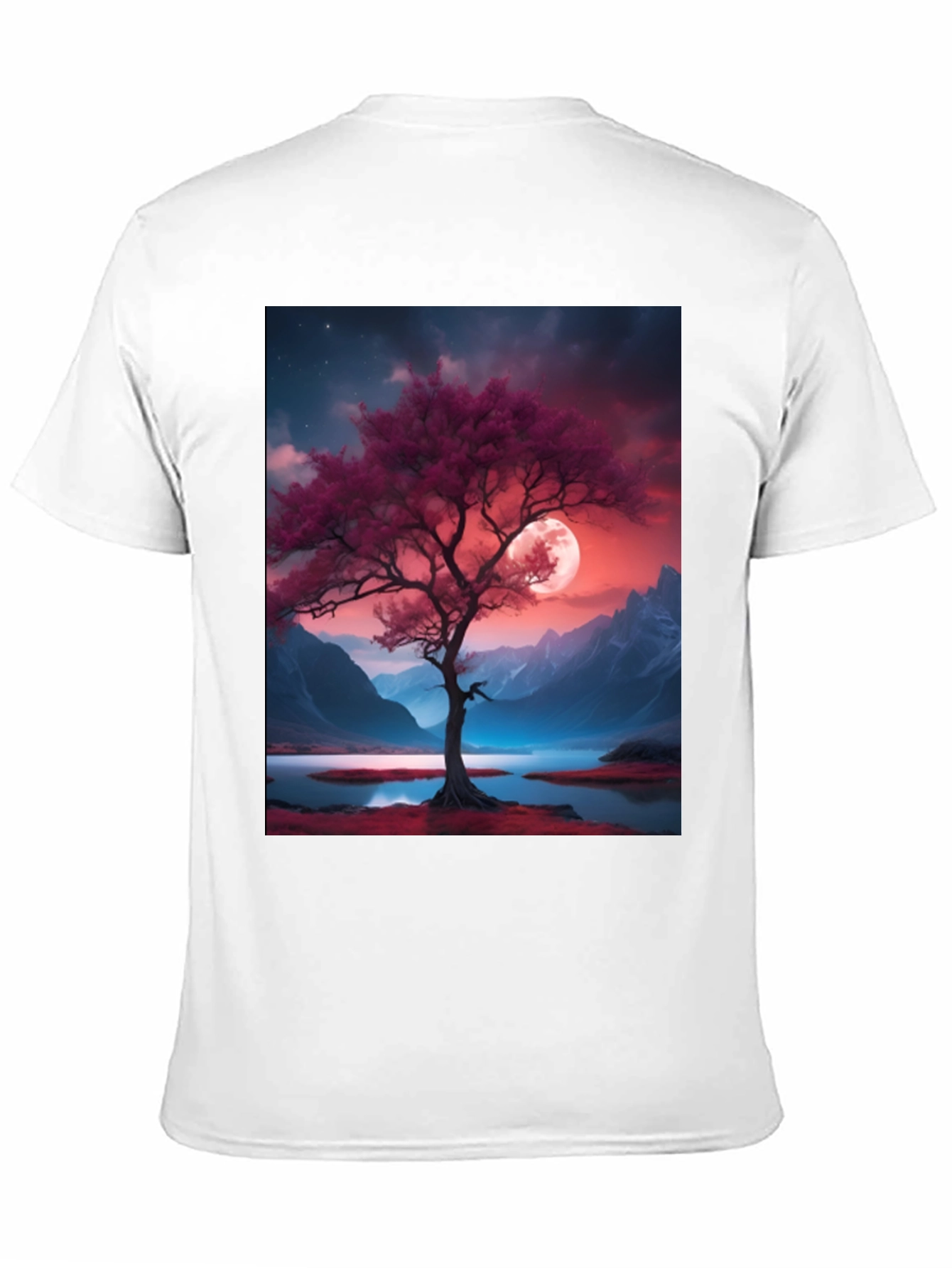 Tree & Moon Graphic Tee - Nature Inspired Design