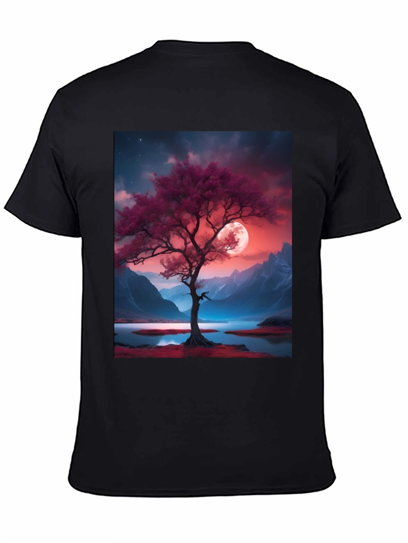 Tree & Moon Graphic Tee - Nature Inspired Design