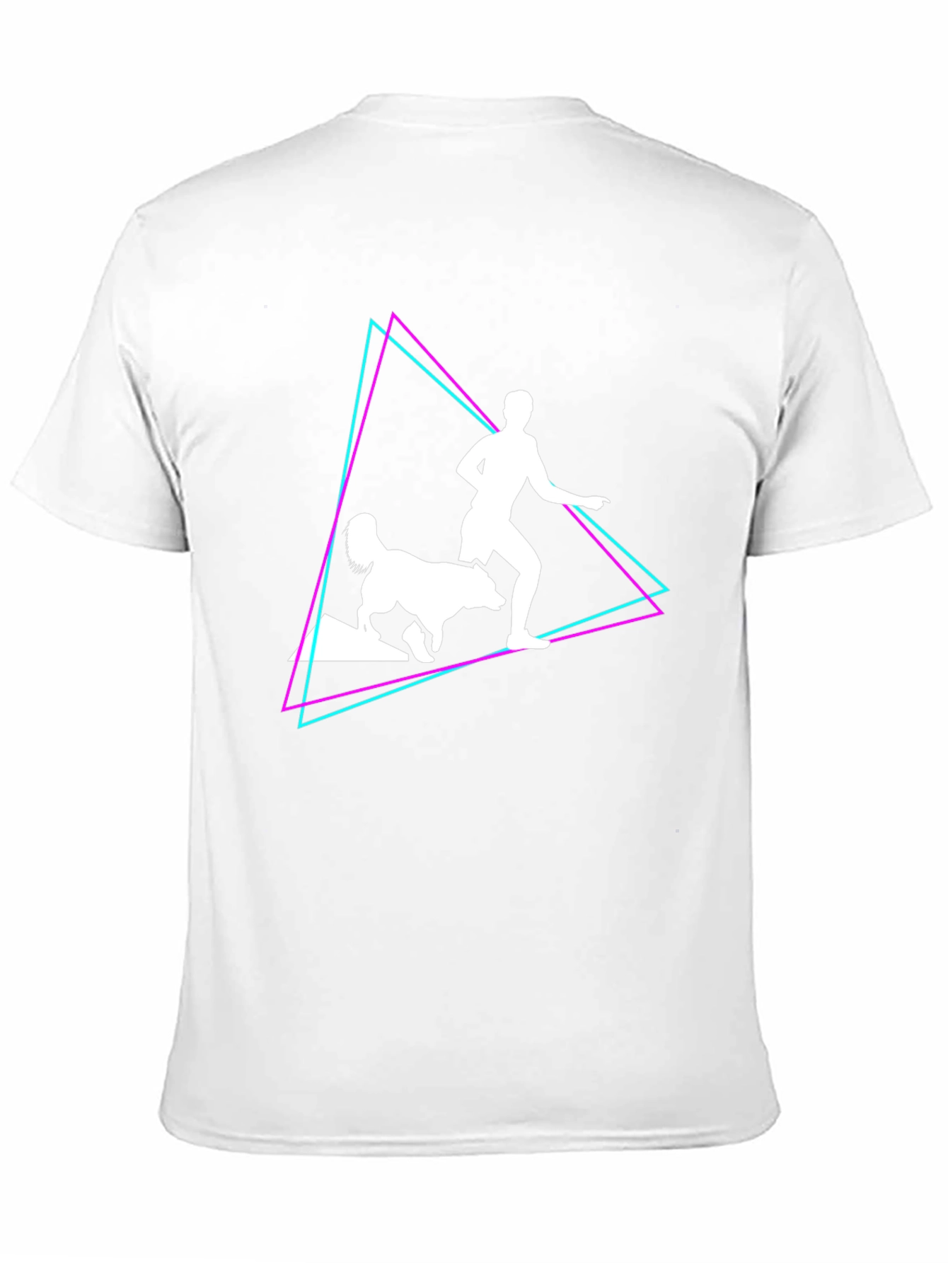 Retro Runner T-Shirt: Man and Dog Graphic Tee