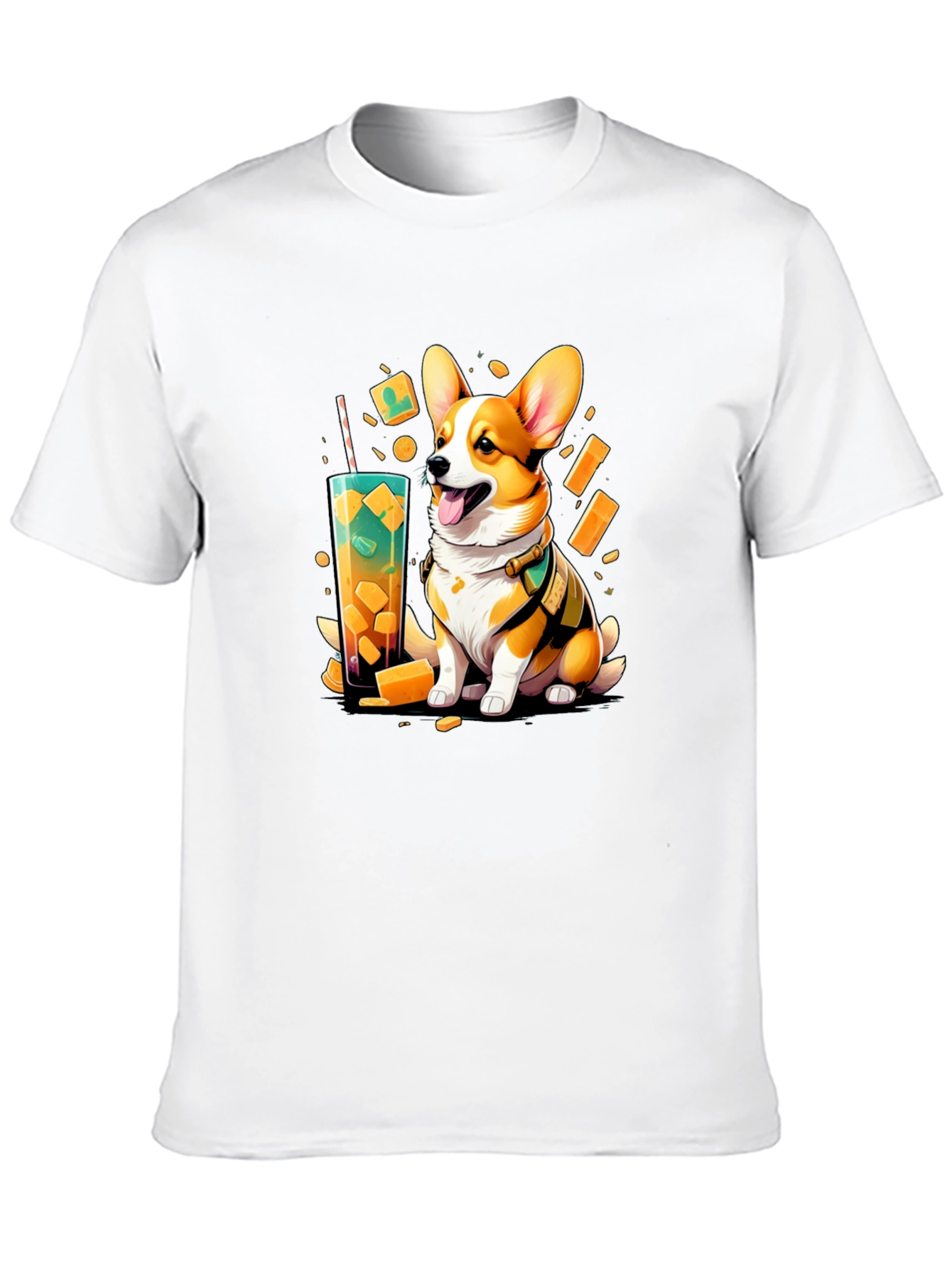 Corgi Boba Tea Graphic T-Shirt