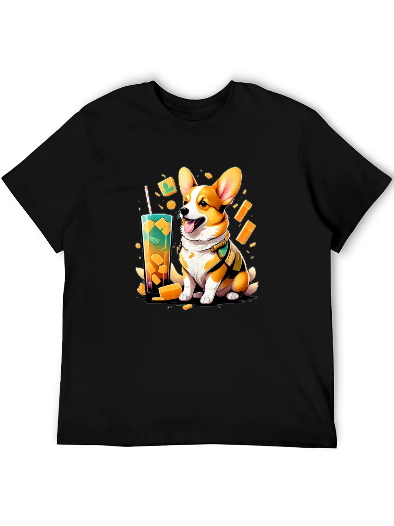 Corgi Boba Tea Graphic T-Shirt