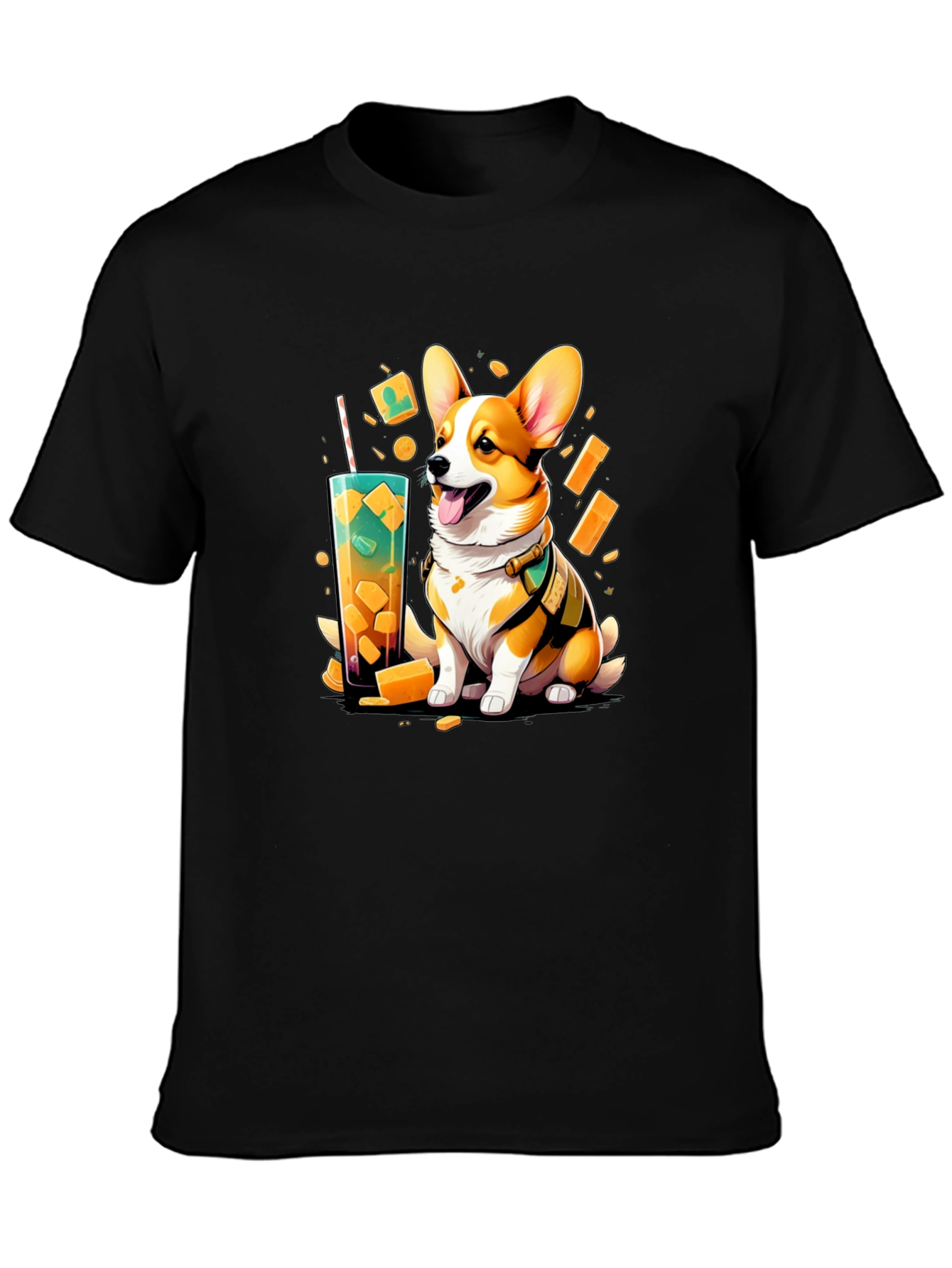 Corgi Boba Tea Graphic T-Shirt