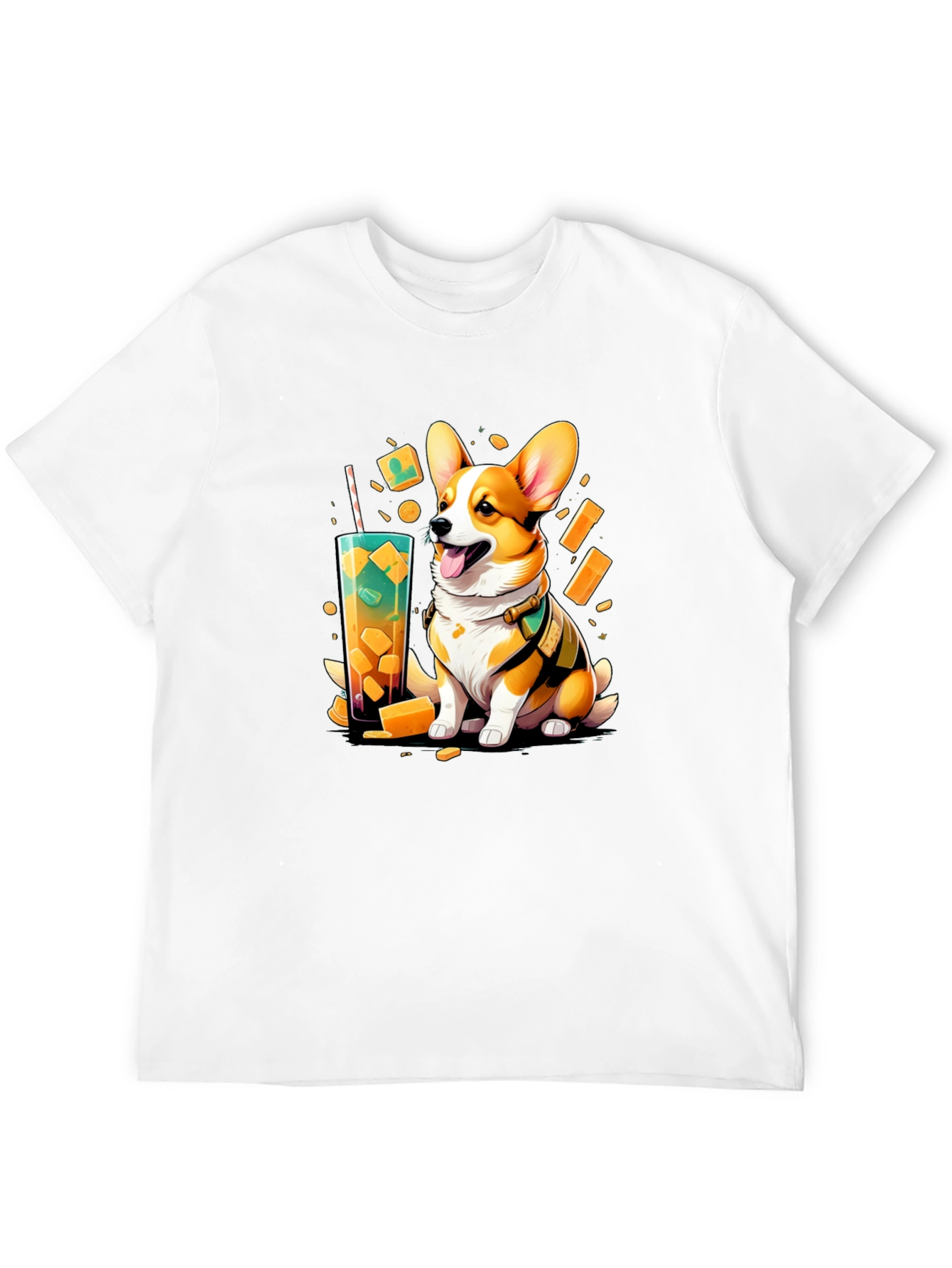 Corgi Boba Tea Graphic T-Shirt