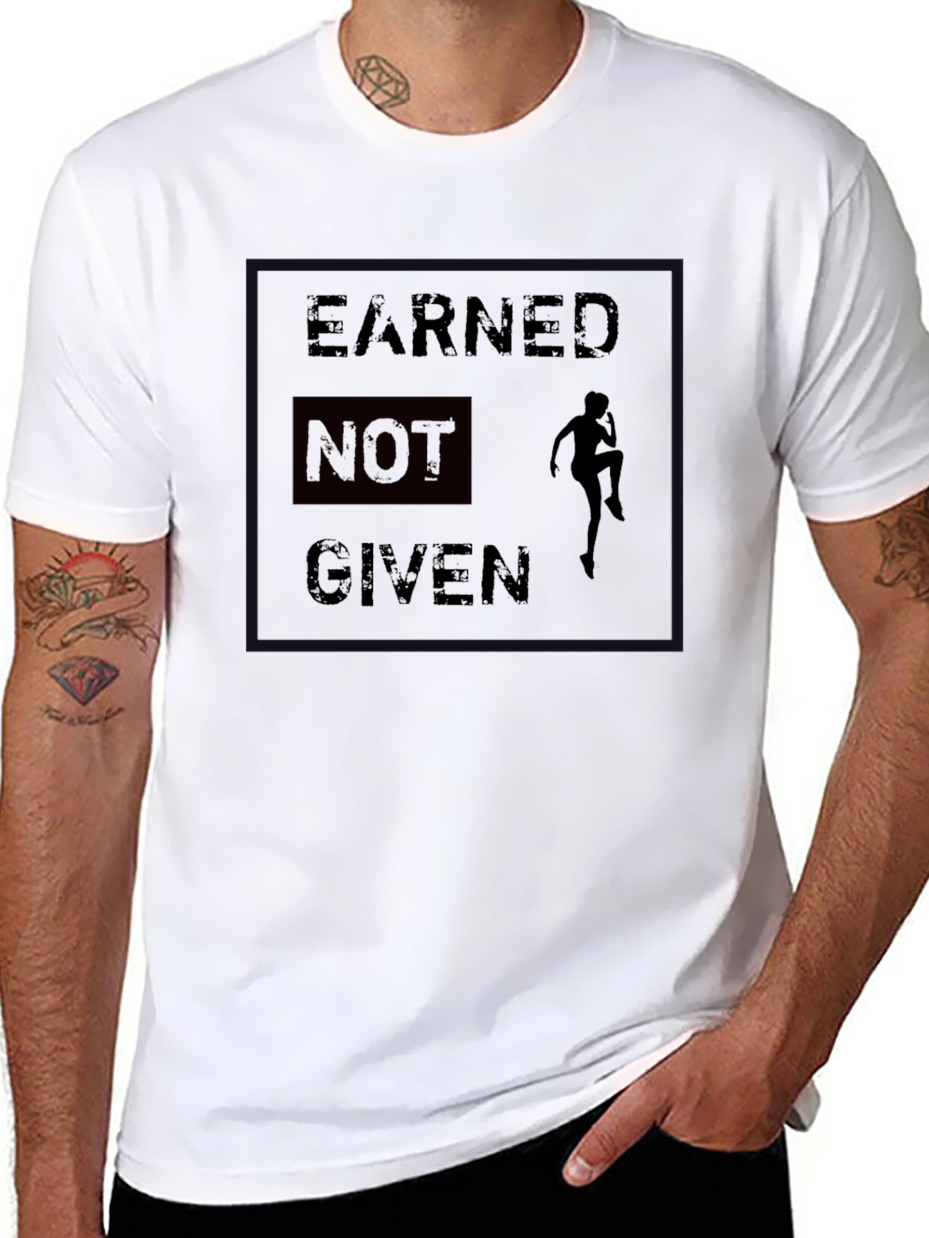 Earned Not Given Black T-Shirt - Fitness Motivation