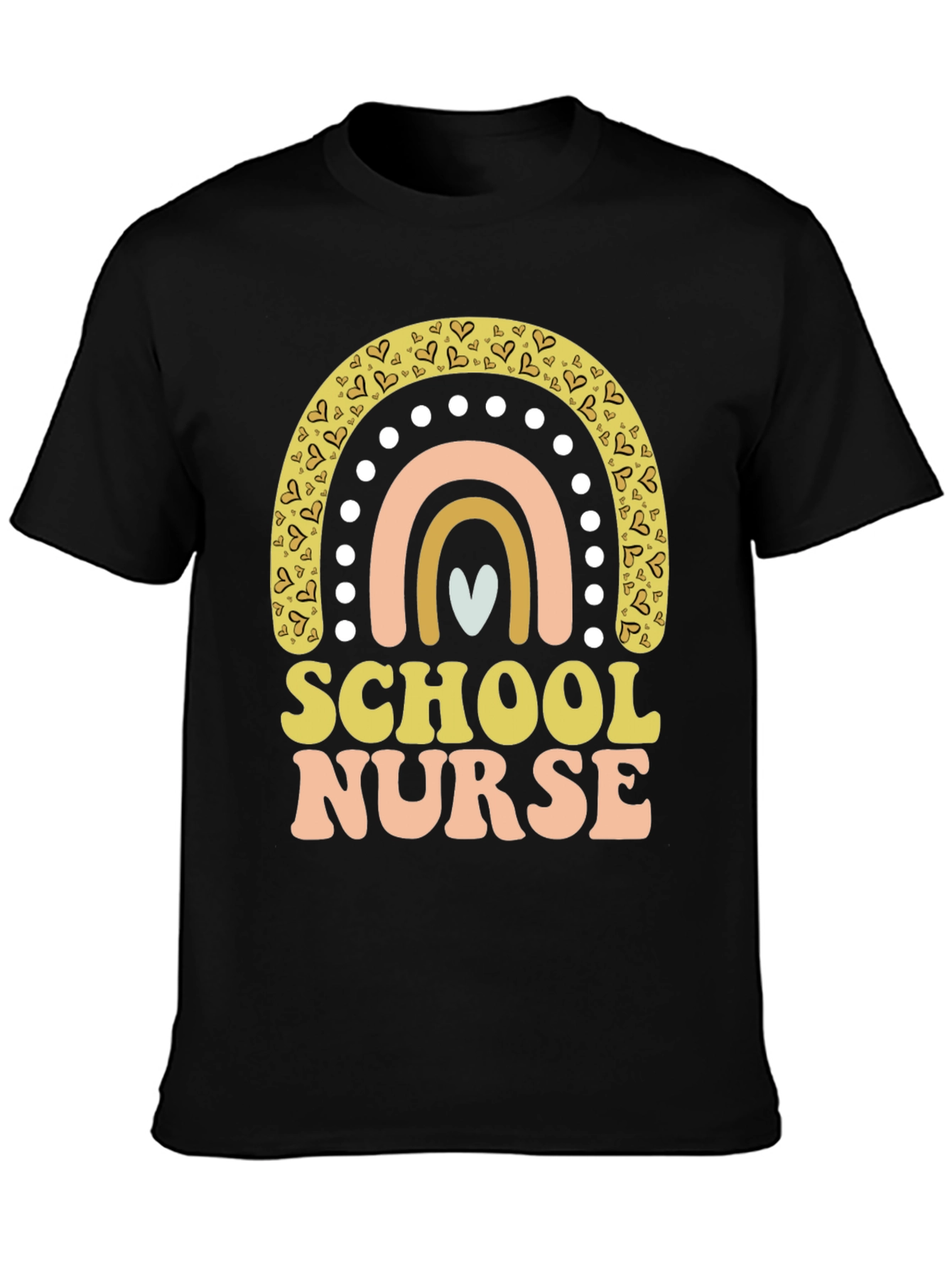 School Nurse Rainbow Heart T-Shirt