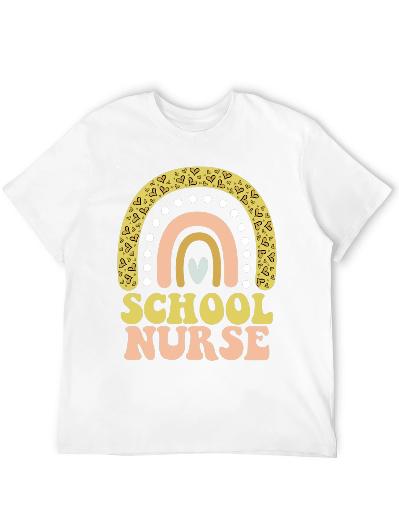 School Nurse Rainbow Heart T-Shirt