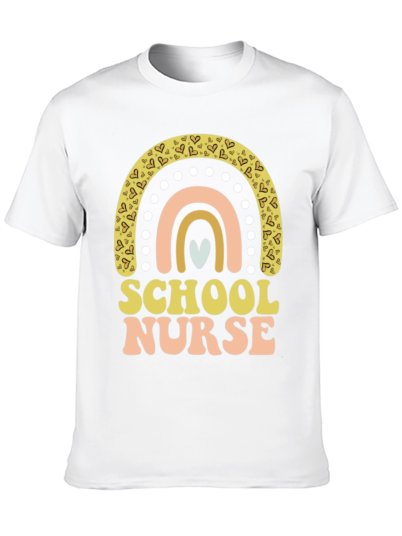 School Nurse Rainbow Heart T-Shirt