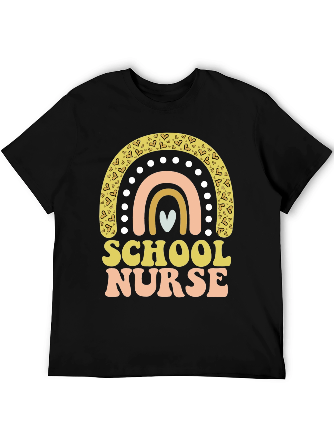 School Nurse Rainbow Heart T-Shirt