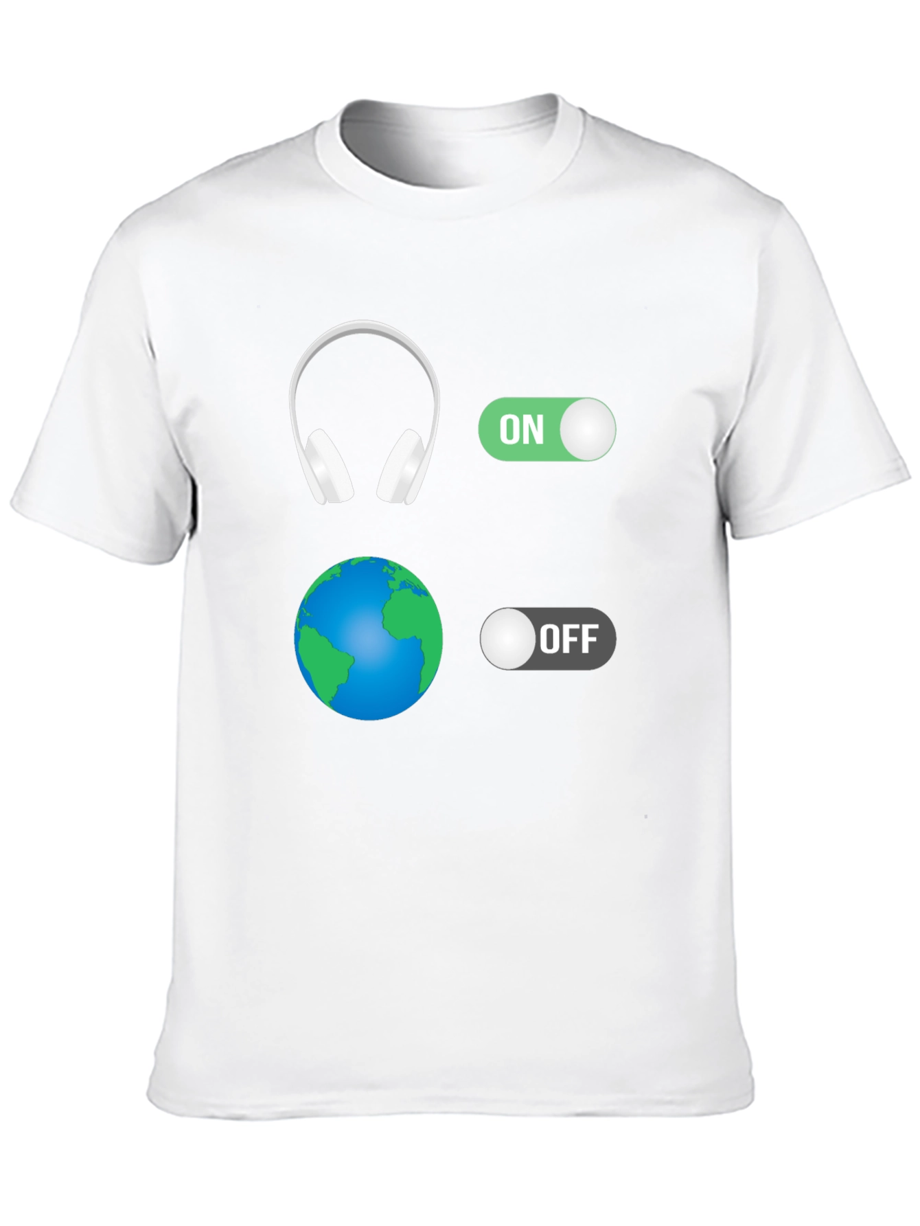 Headphones On World Off Graphic T-Shirt