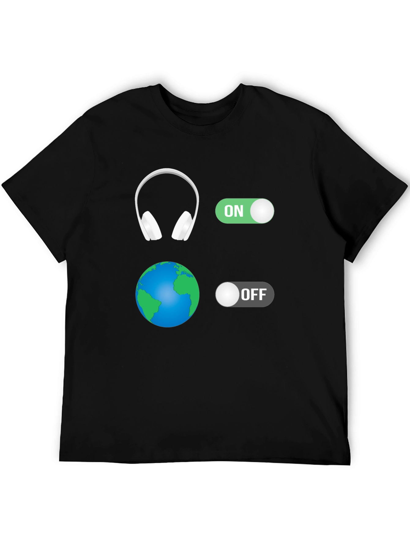 Headphones On World Off Graphic T-Shirt
