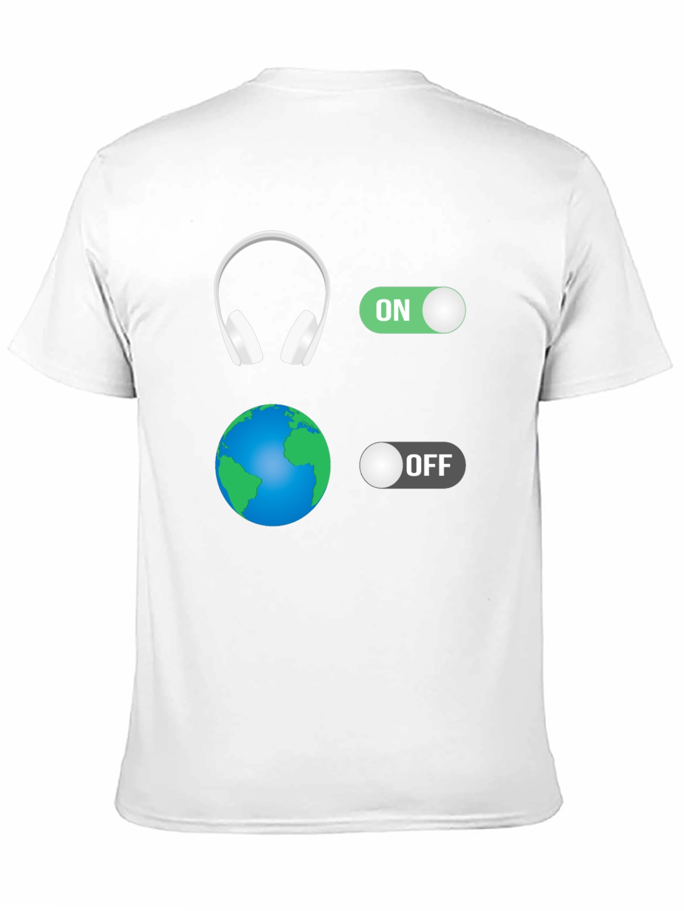 Headphones On World Off Graphic T-Shirt