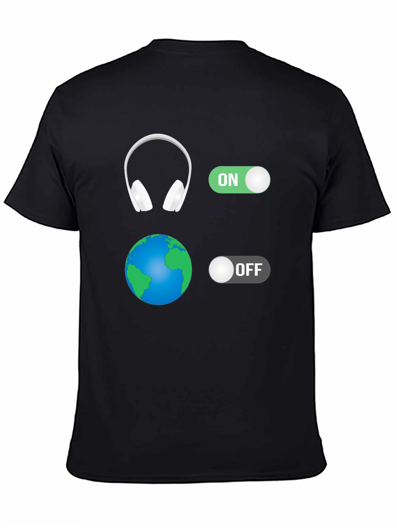 Headphones On World Off Graphic T-Shirt