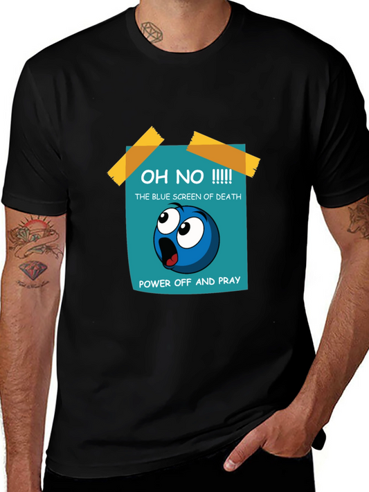 Blue Screen of Death Graphic Tee - Power Off and Pray T-Shirt