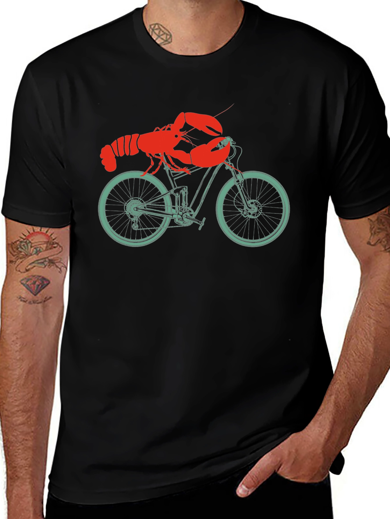 Lobster on a Bike T-Shirt - Unique Graphic Tee