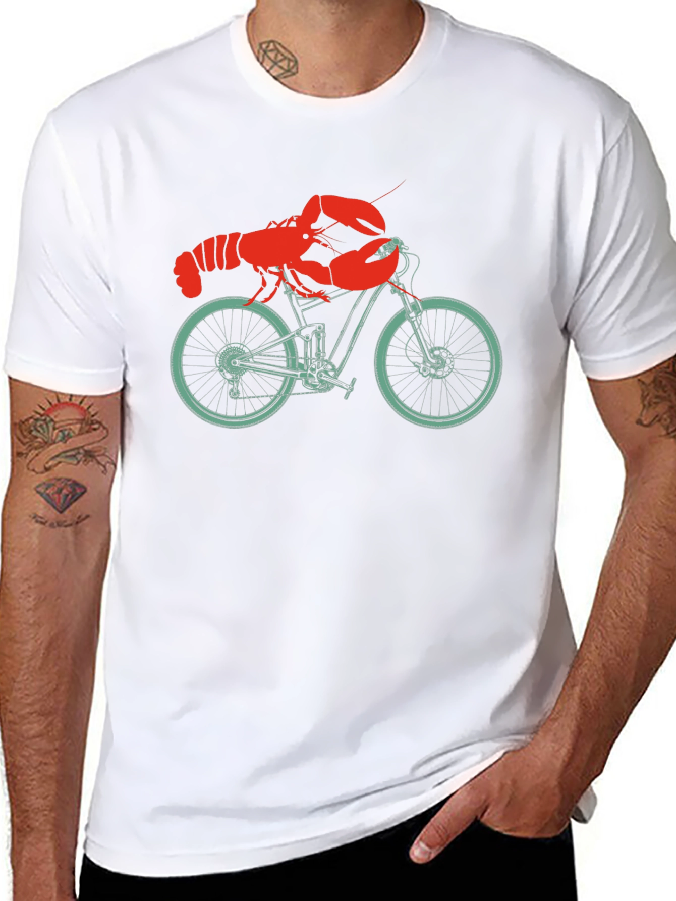 Lobster on a Bike T-Shirt - Unique Graphic Tee