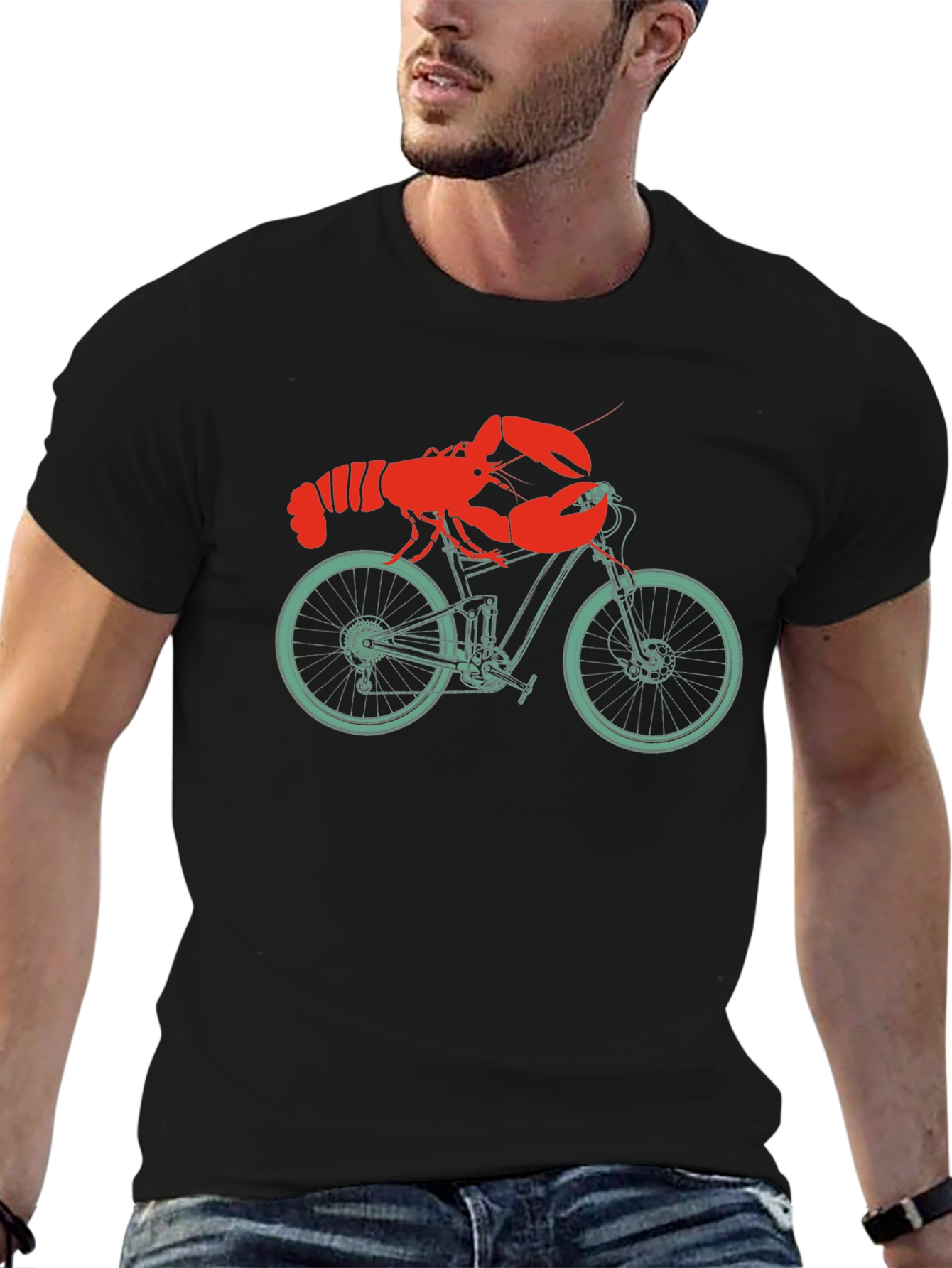 Lobster on a Bike T-Shirt - Unique Graphic Tee