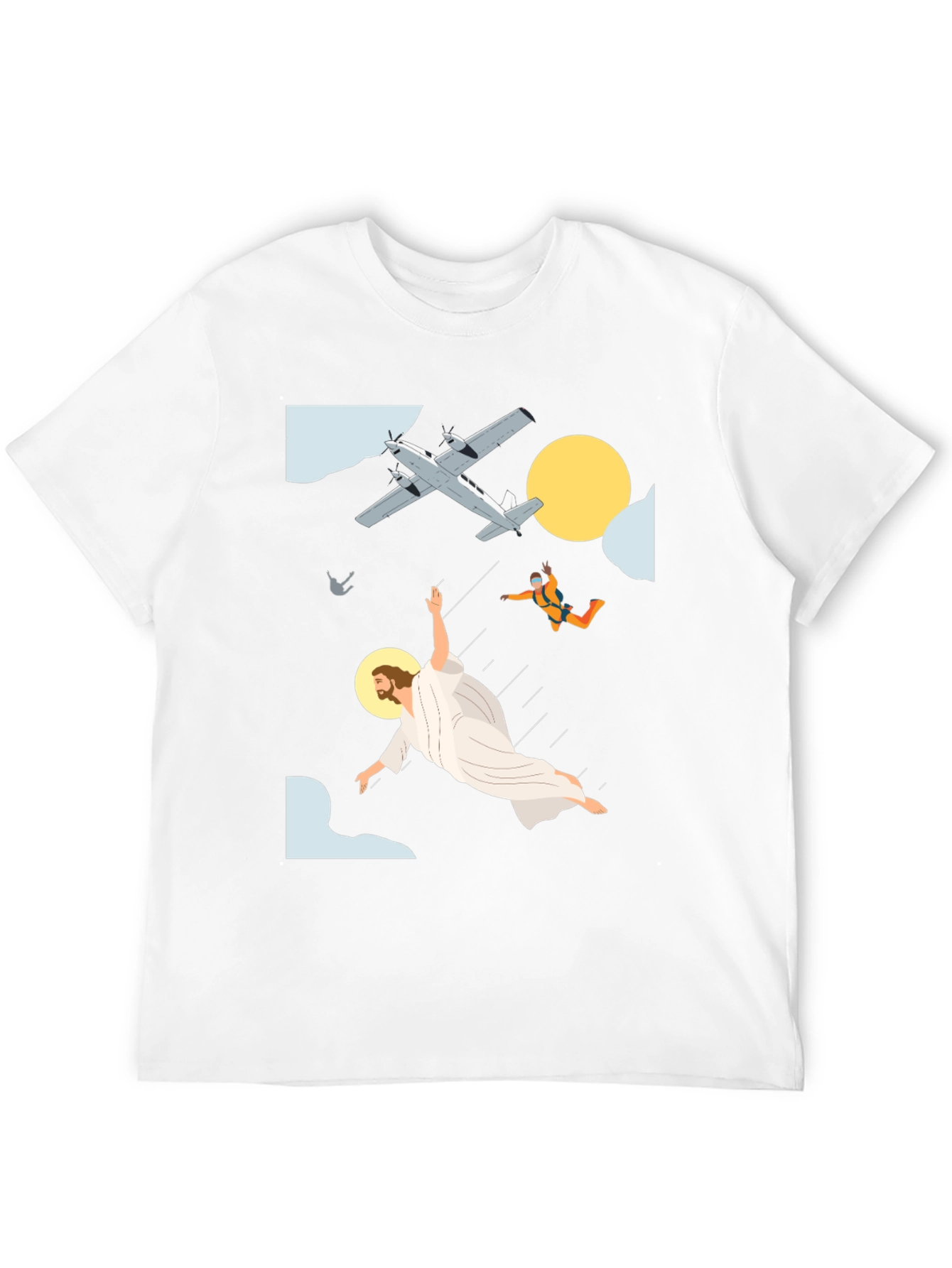 Skydiving Jesus Black T-Shirt