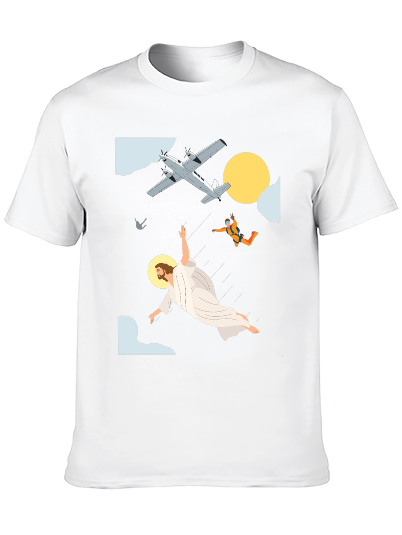 Skydiving Jesus Black T-Shirt