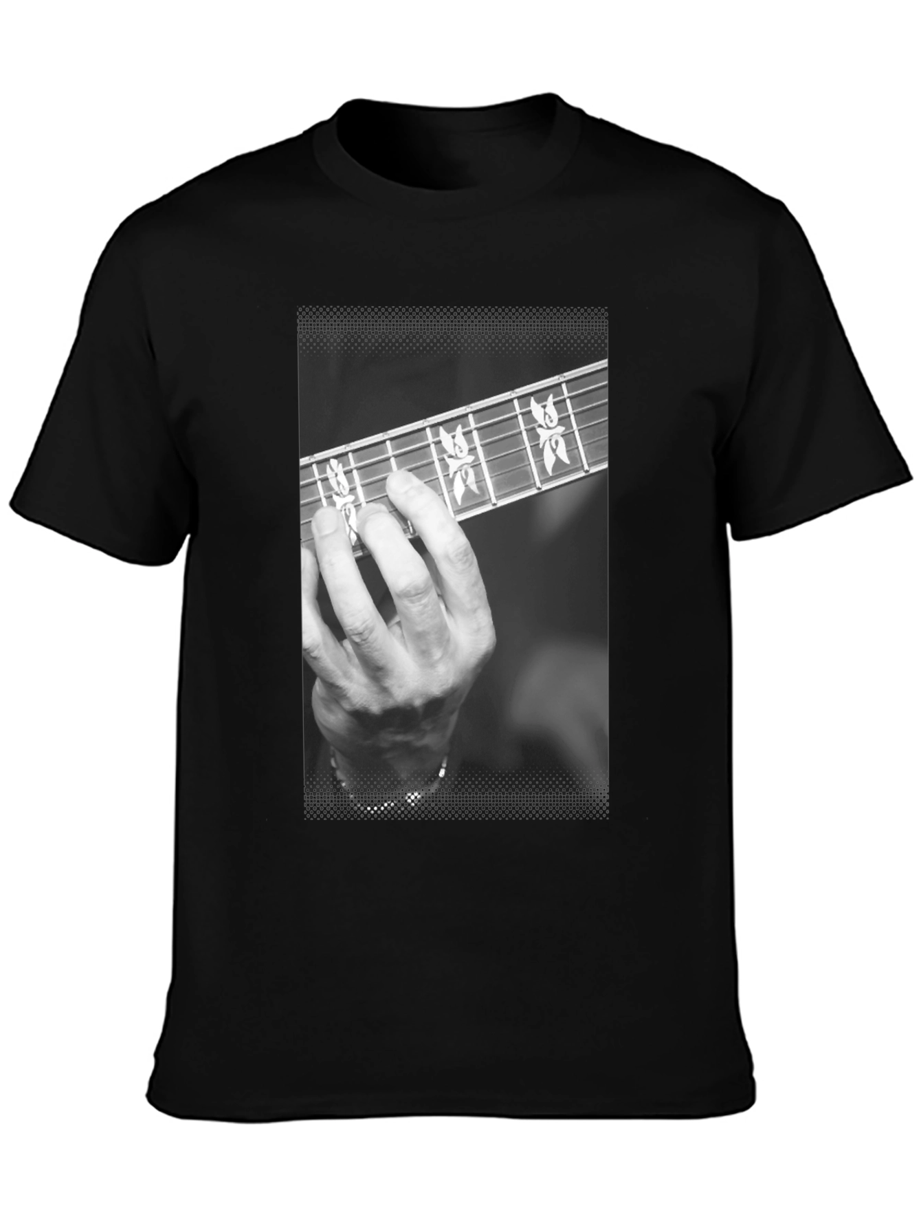 Black Guitar Player T-Shirt