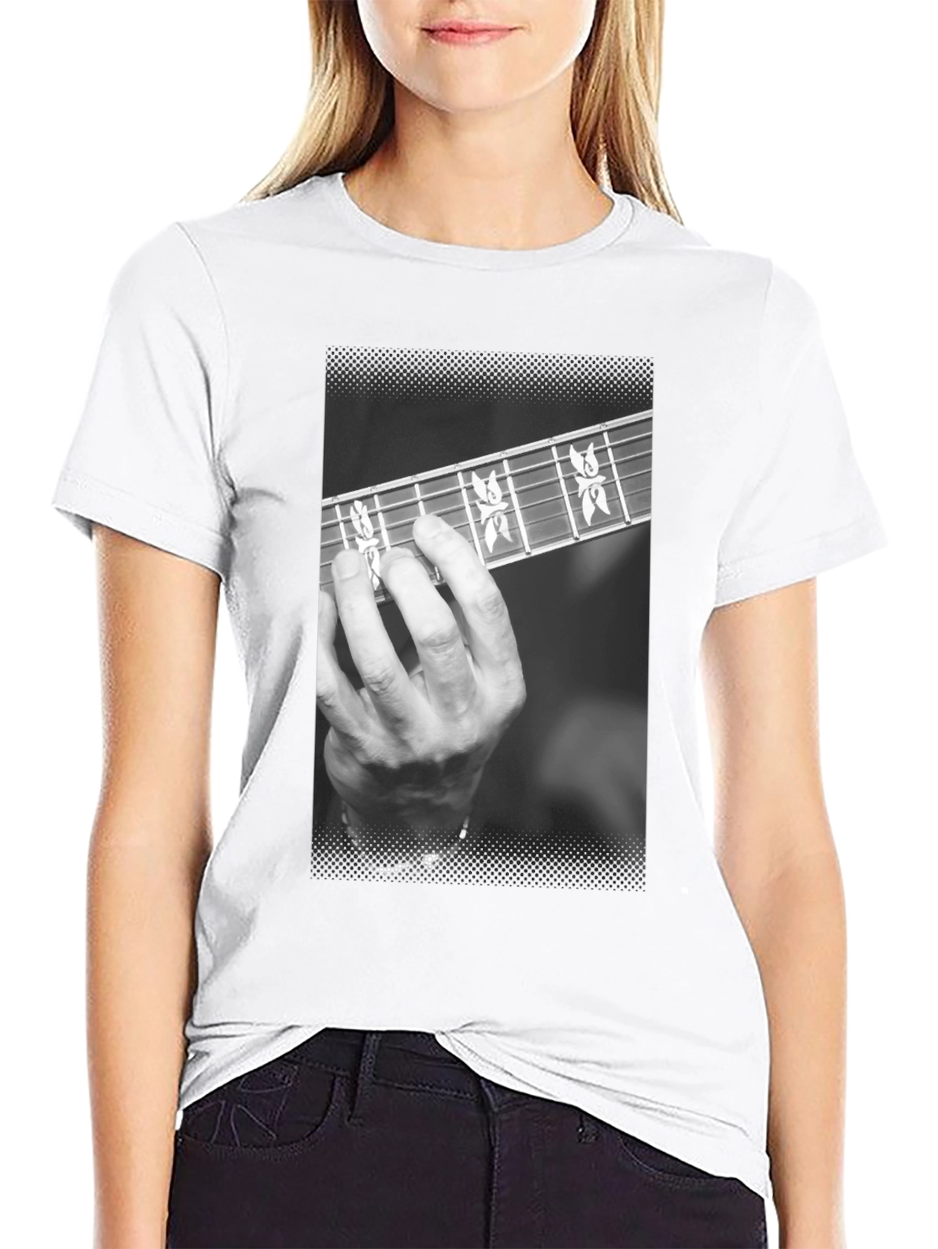 Black Guitar Player T-Shirt