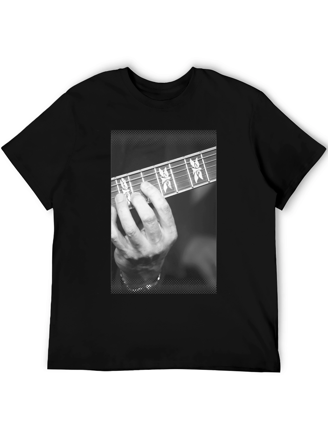 Black Guitar Player T-Shirt
