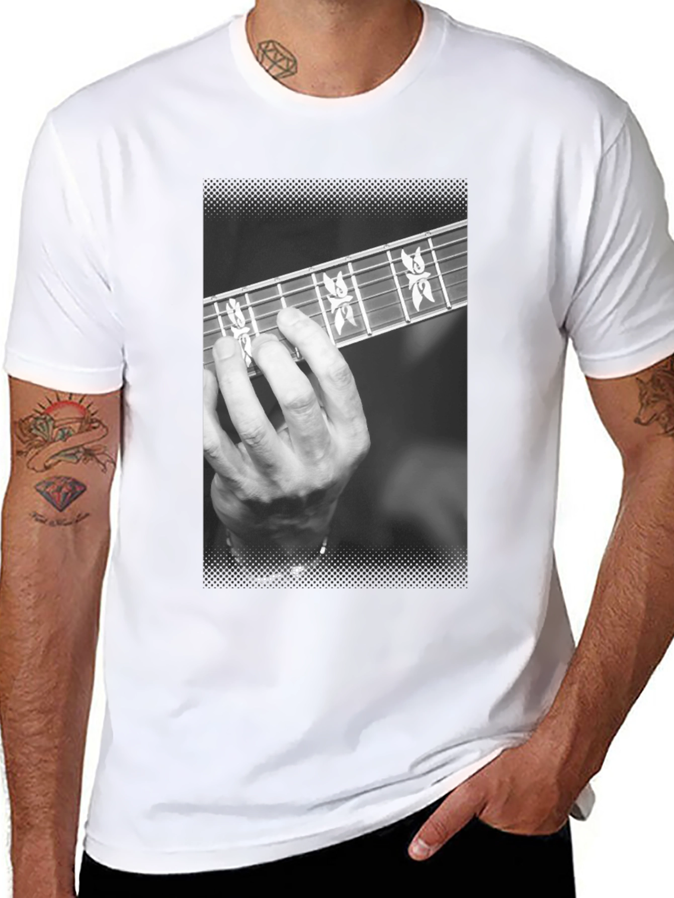 Black Guitar Player T-Shirt