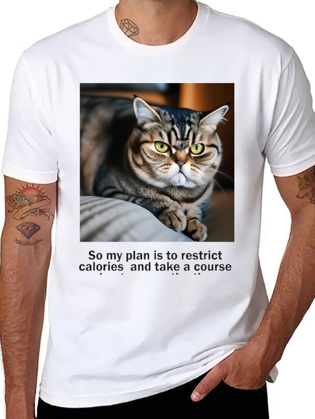 Funny Cat Graphic T-Shirt - Unisex Black Tee
