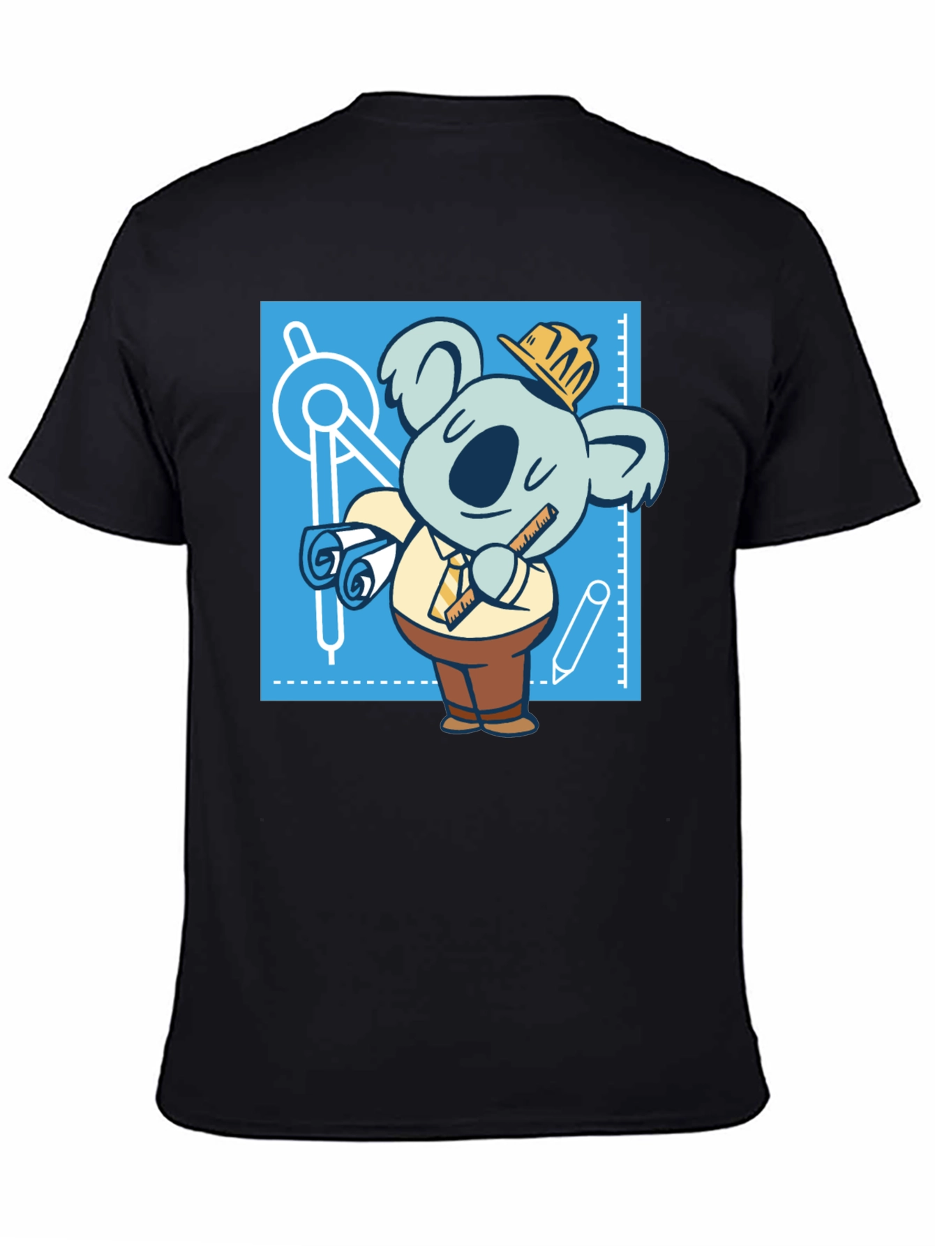 Architect Koala T-Shirt - Blueprint Design