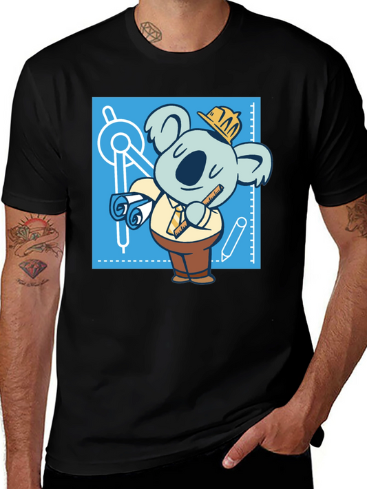 Architect Koala T-Shirt - Blueprint Design