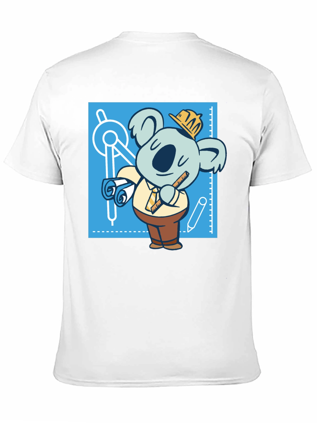Architect Koala T-Shirt - Blueprint Design