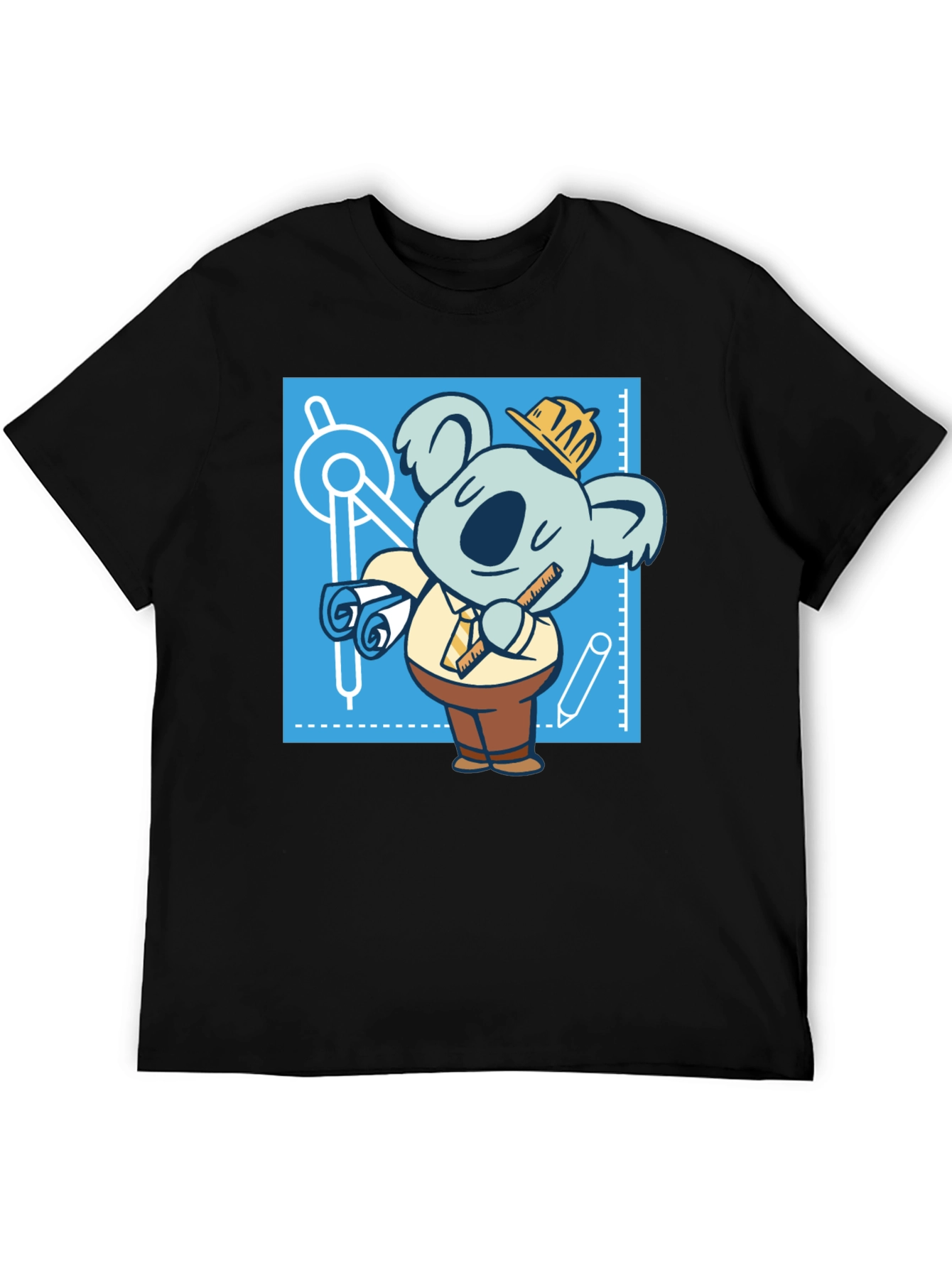 Architect Koala T-Shirt - Blueprint Design