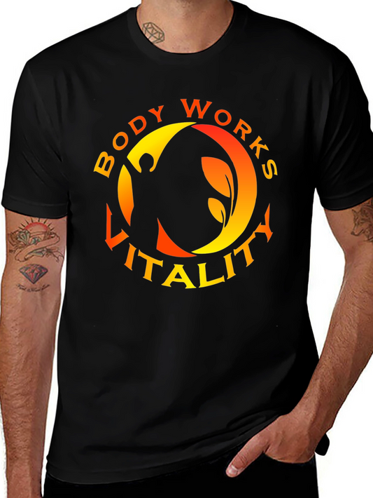 Body Works Vitality T-Shirt Black Graphic Tee Fitness Shirt