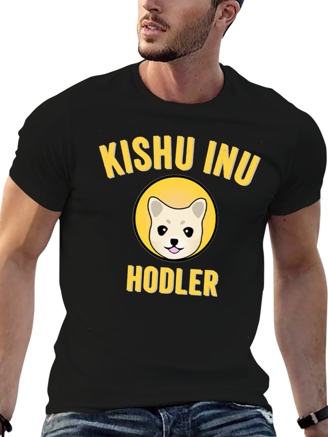 Kishu Inu Hodler Black T-Shirt