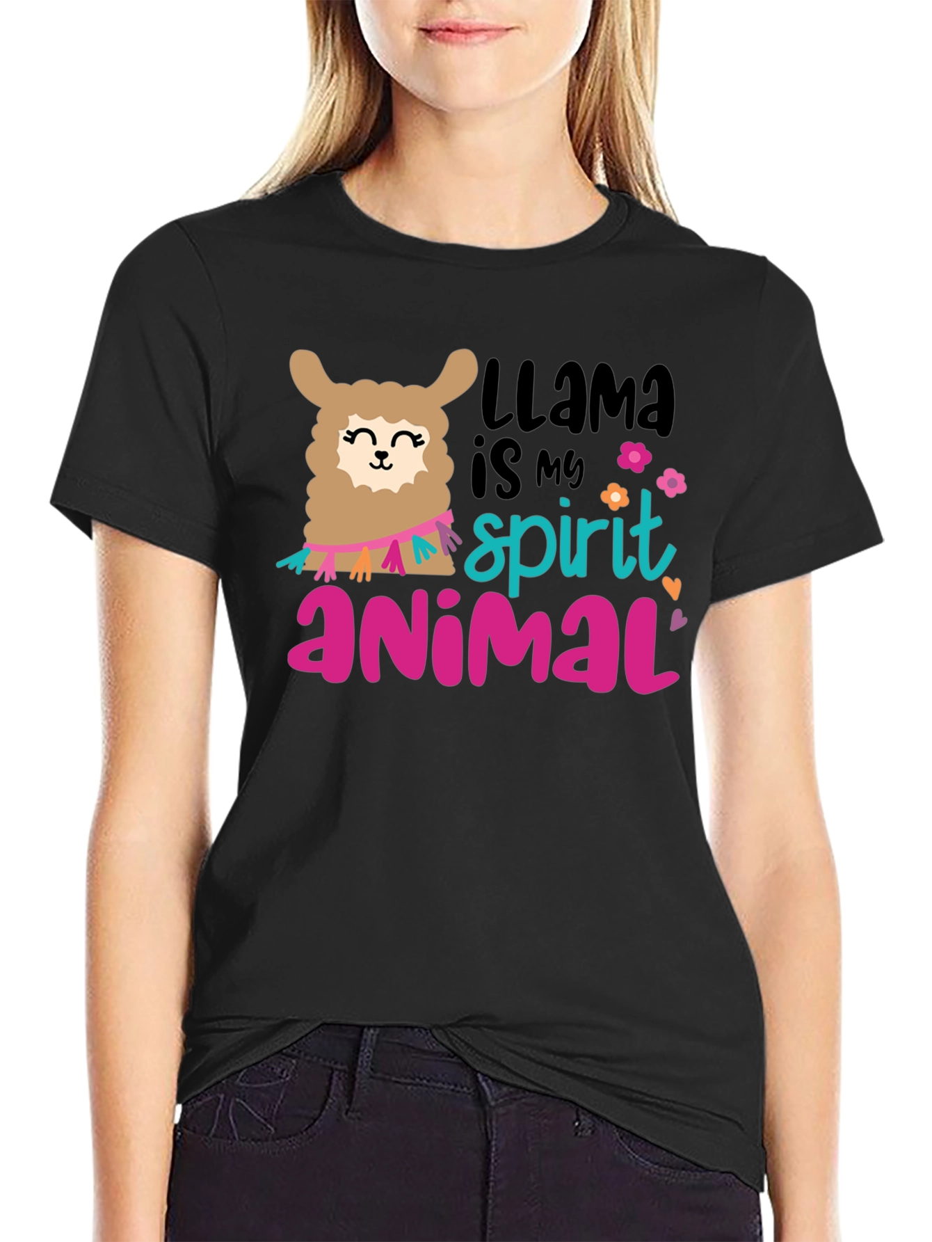 Llama Spirit Animal Graphic T-Shirt