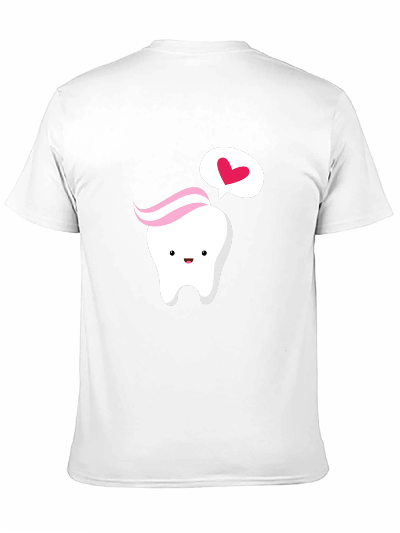 Cute Tooth with Paste Heart Black T-Shirt