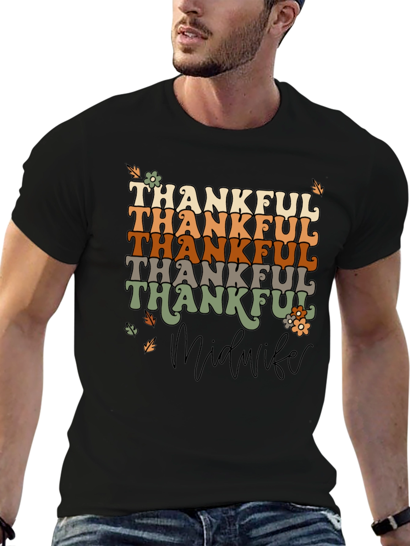 Thankful Midwife T-Shirt - Retro Thanksgiving Tee