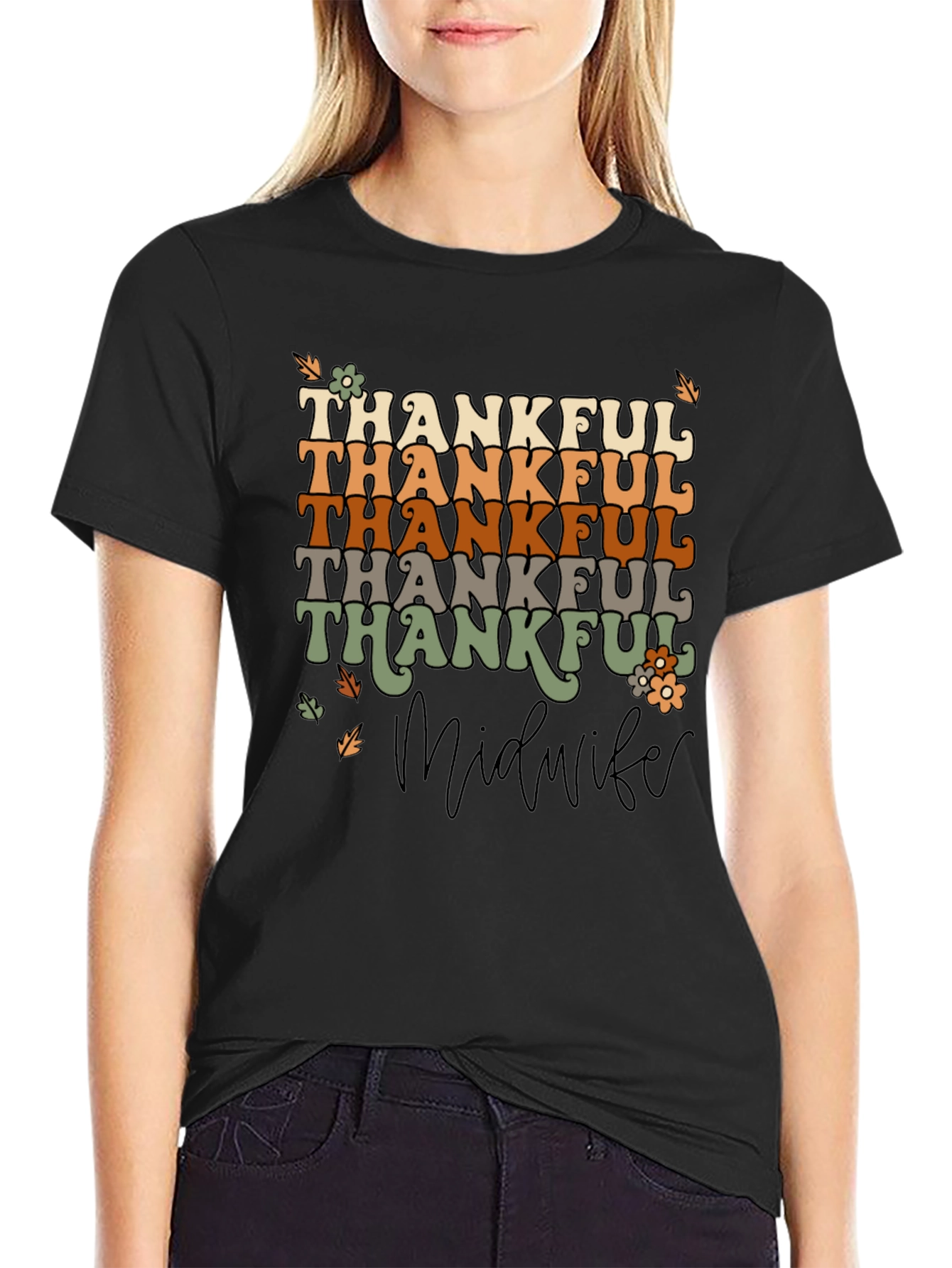 Thankful Midwife T-Shirt - Retro Thanksgiving Tee