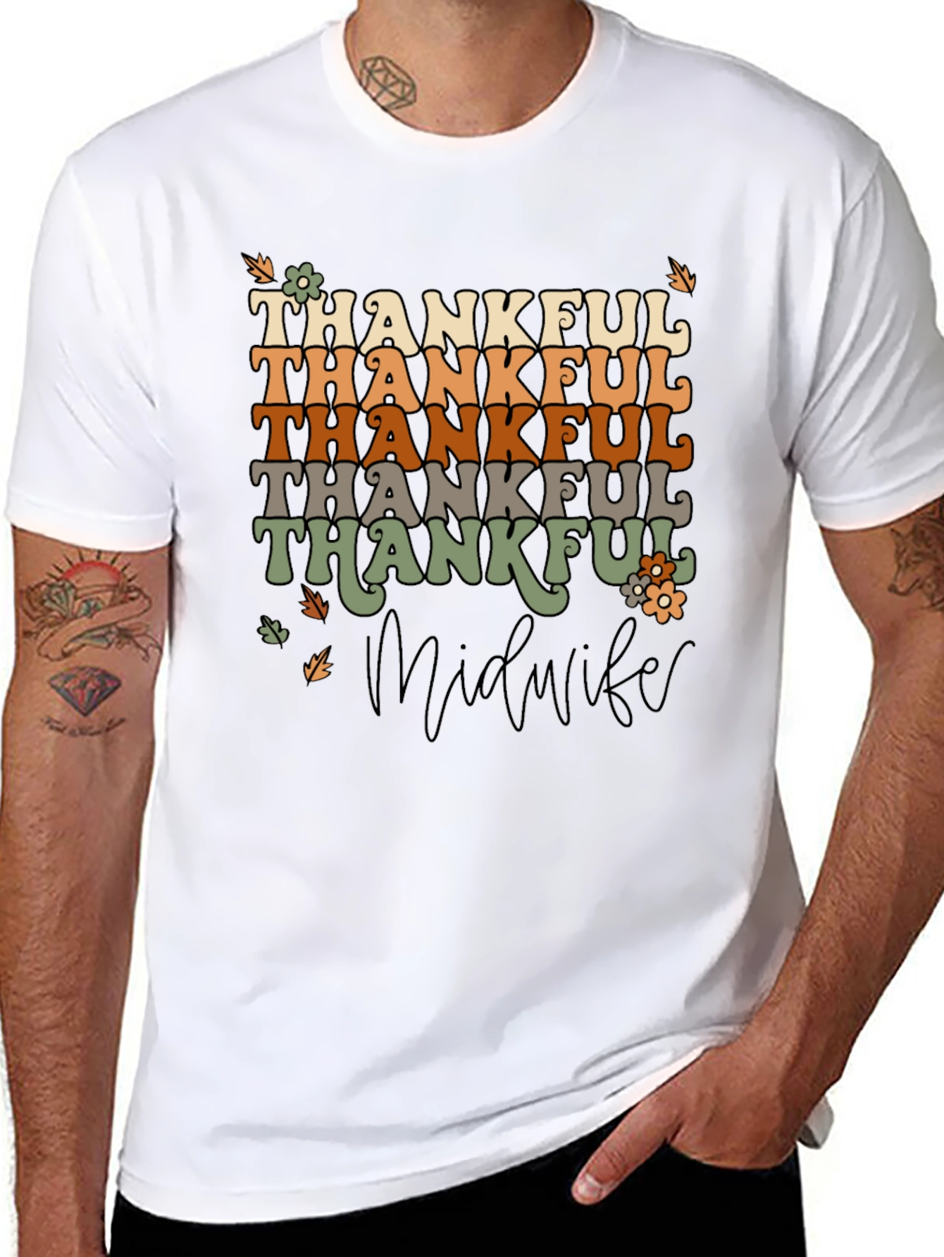 Thankful Midwife T-Shirt - Retro Thanksgiving Tee