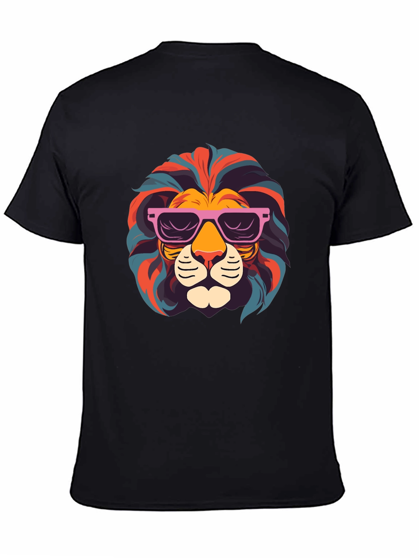 Cool Lion Graphic T-Shirt - Black Crew Neck Tee