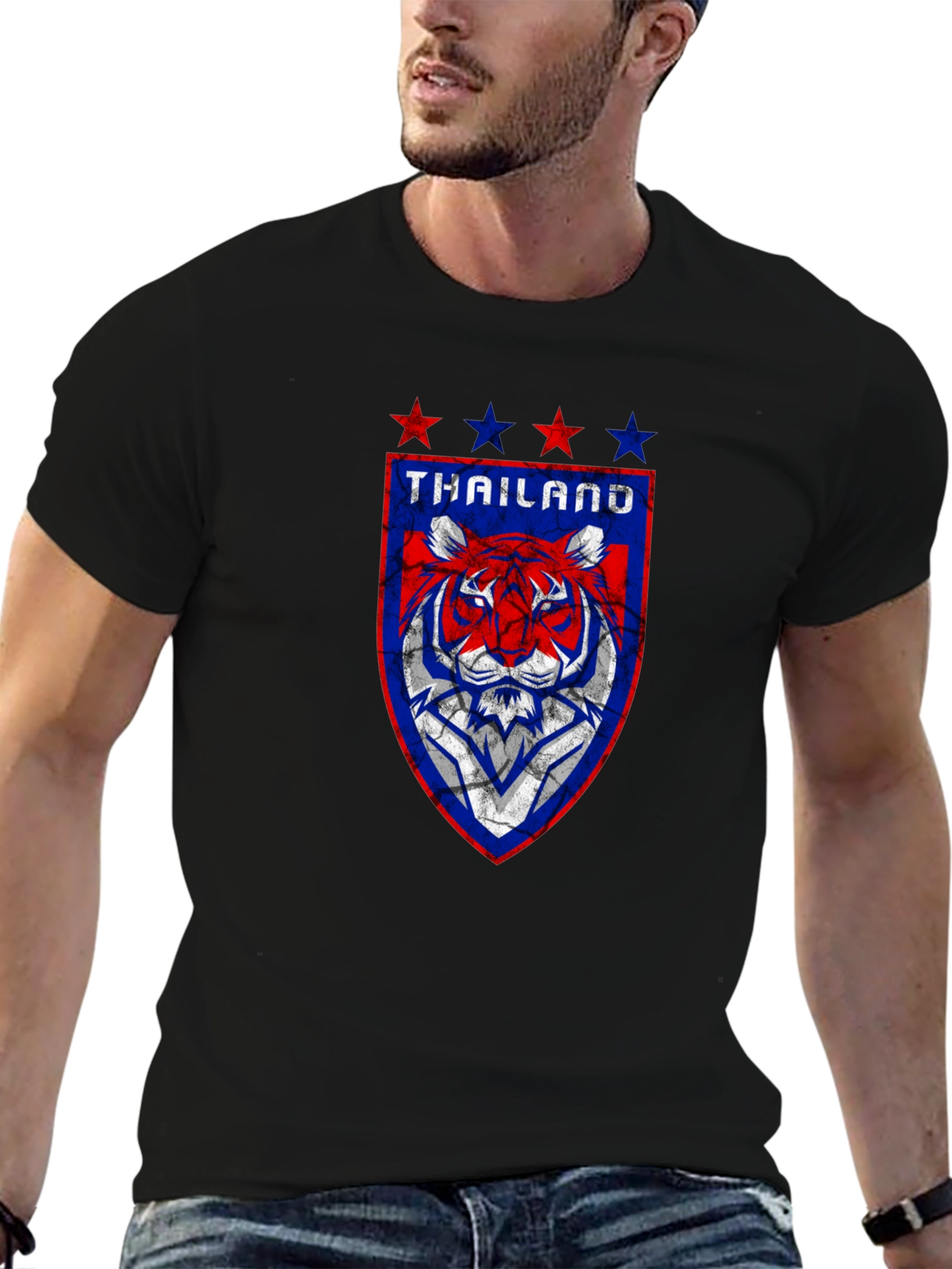Thailand Soccer Tiger Black T-Shirt