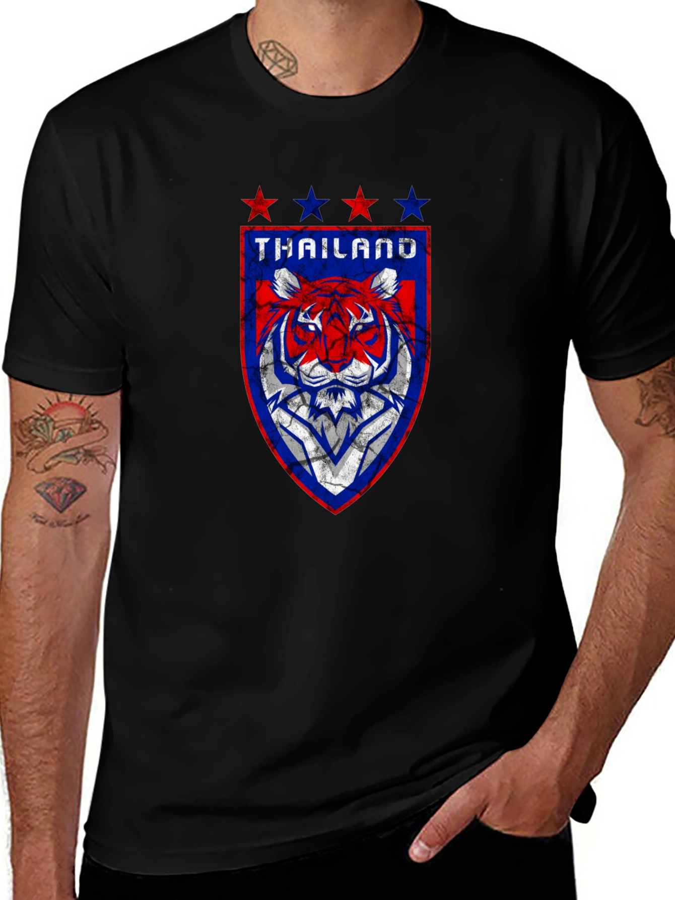 Thailand Soccer Tiger Black T-Shirt