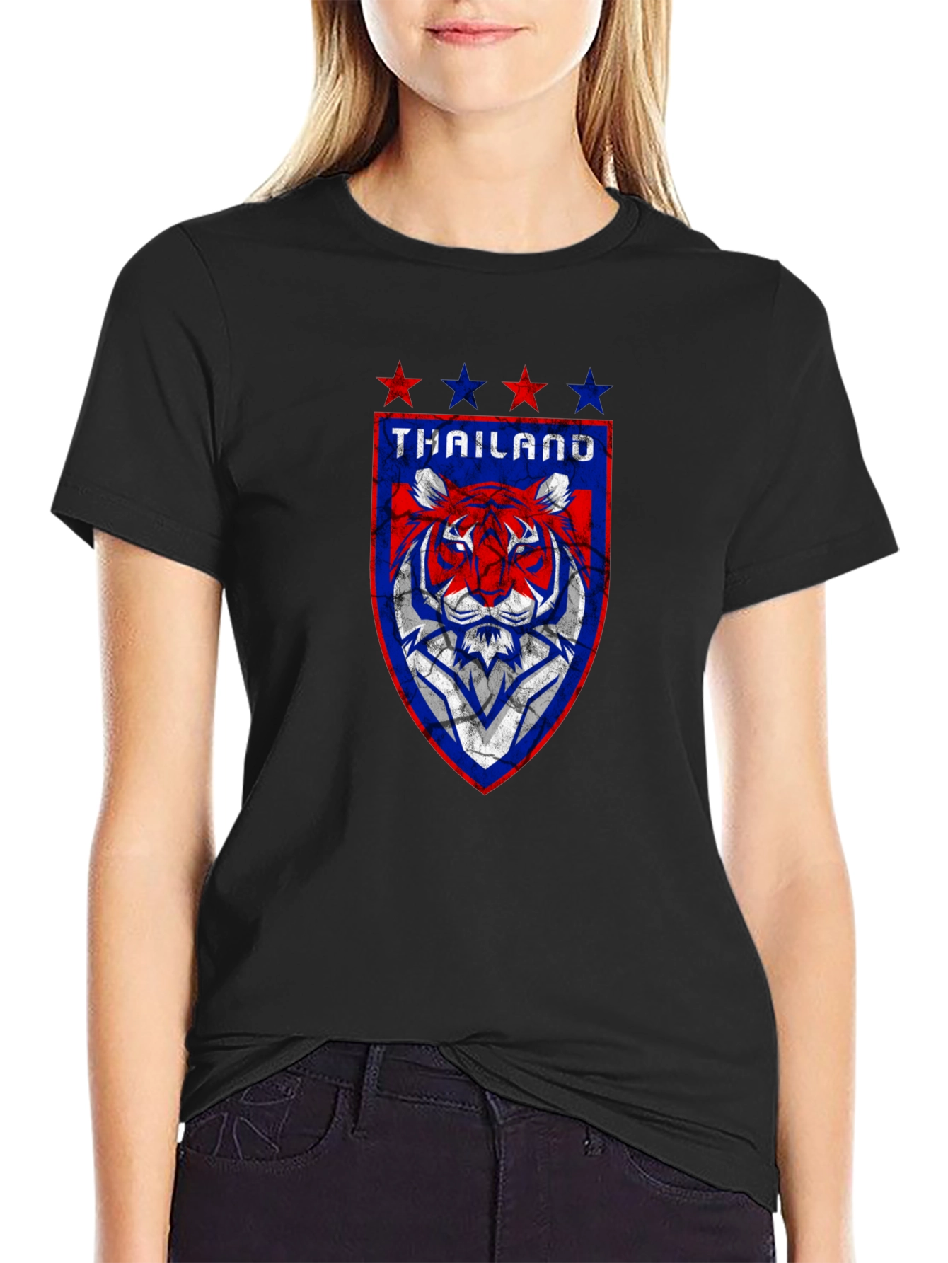Thailand Soccer Tiger Black T-Shirt
