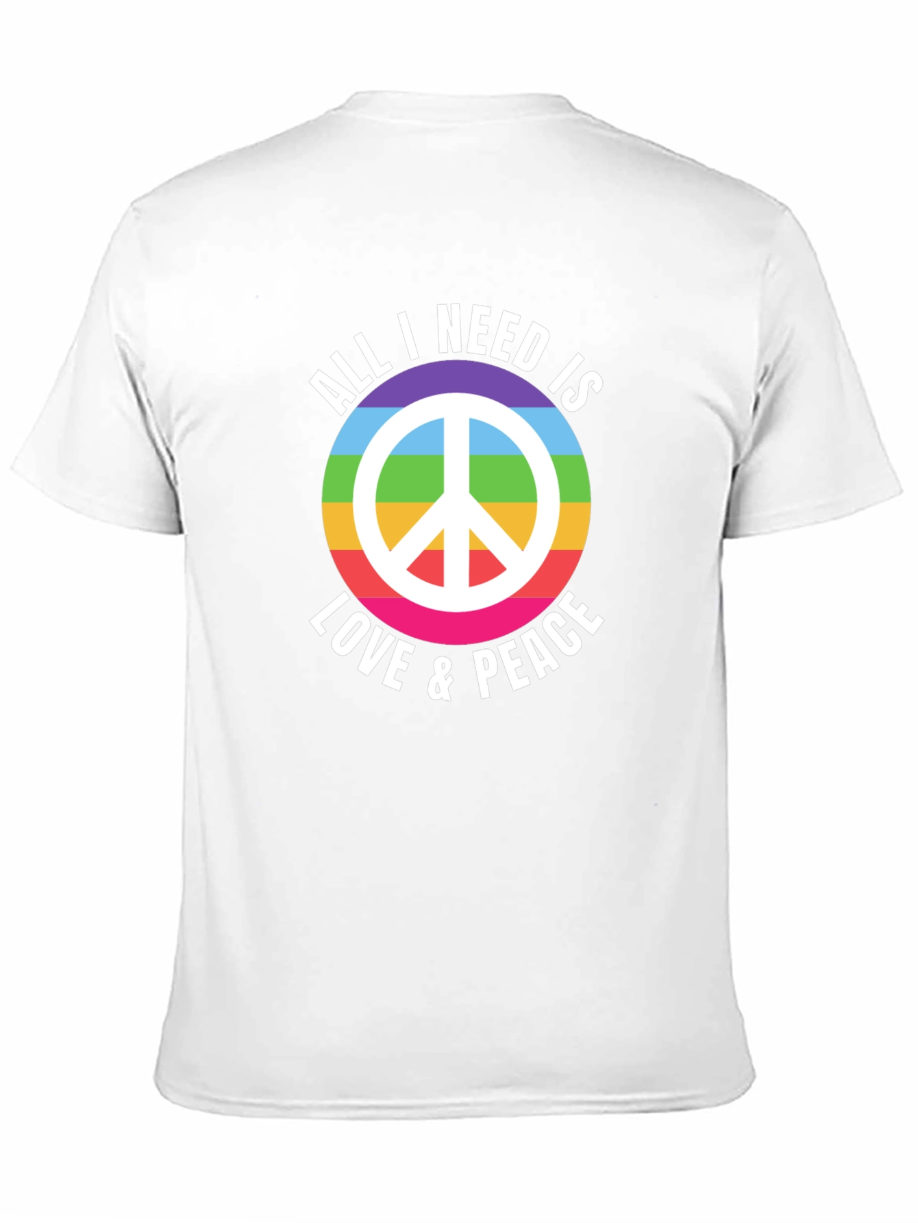 Love & Peace Rainbow Graphic T-Shirt