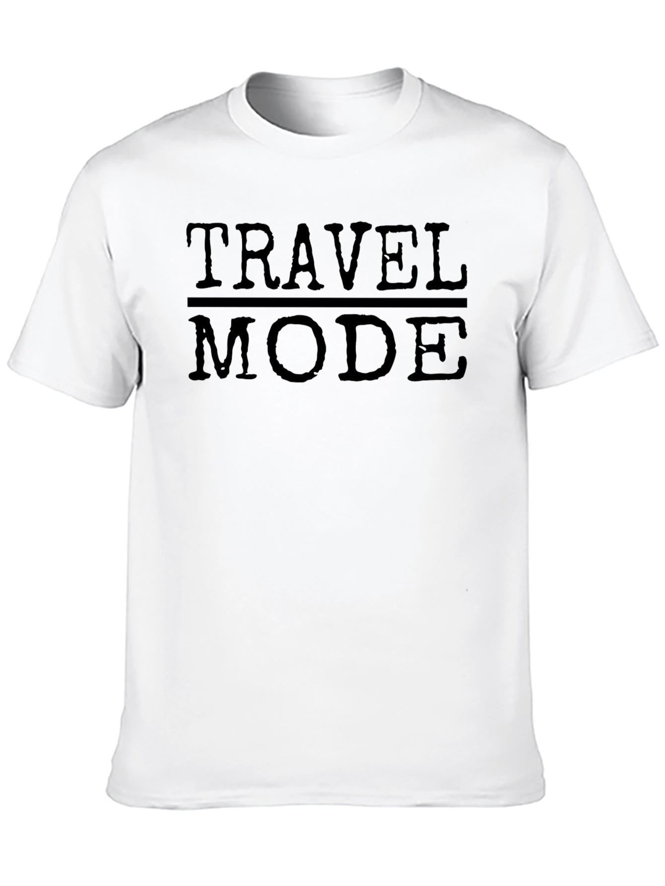 Travel Mode Graphic Tee - Black Cotton Casual Wear
