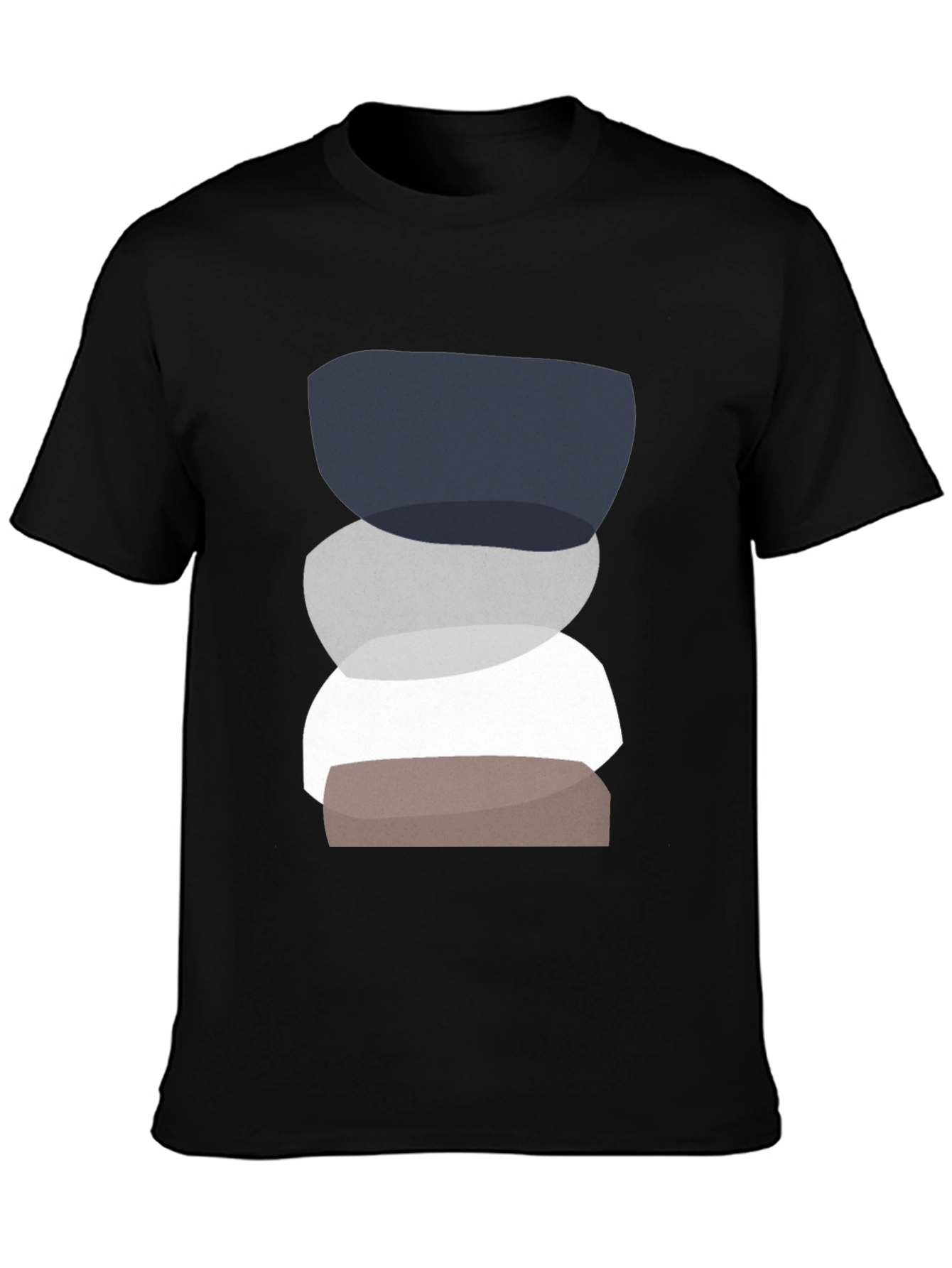 Abstract Stacking Stone Graphic Tee - Modern Casual Shirt