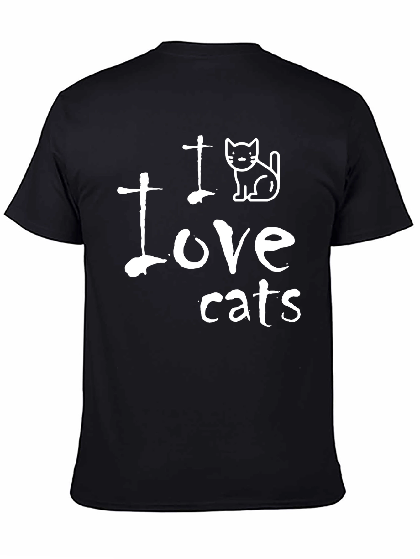 I Love Cats Graphic T-Shirt - Unisex Black Tee