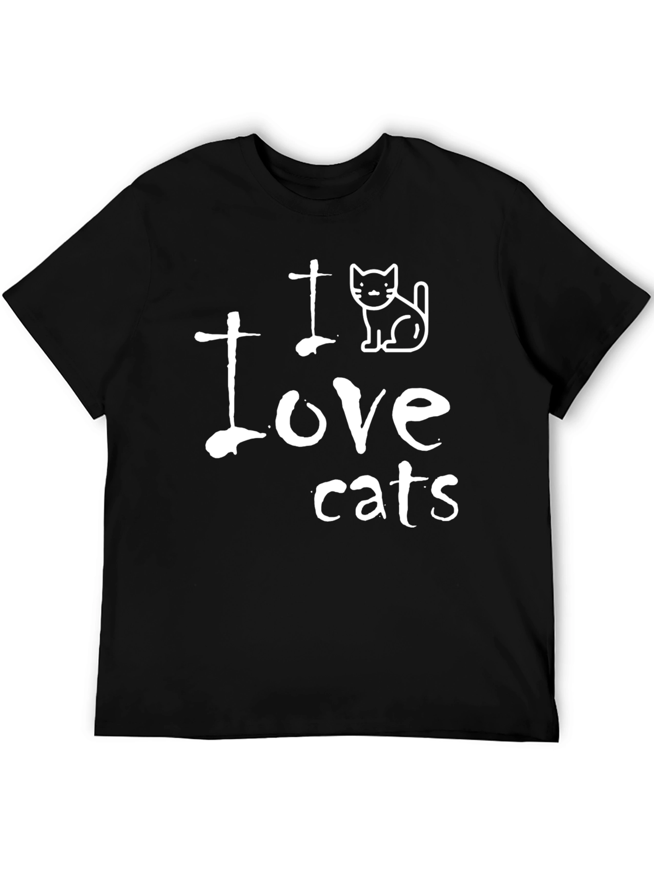 I Love Cats Graphic T-Shirt - Unisex Black Tee