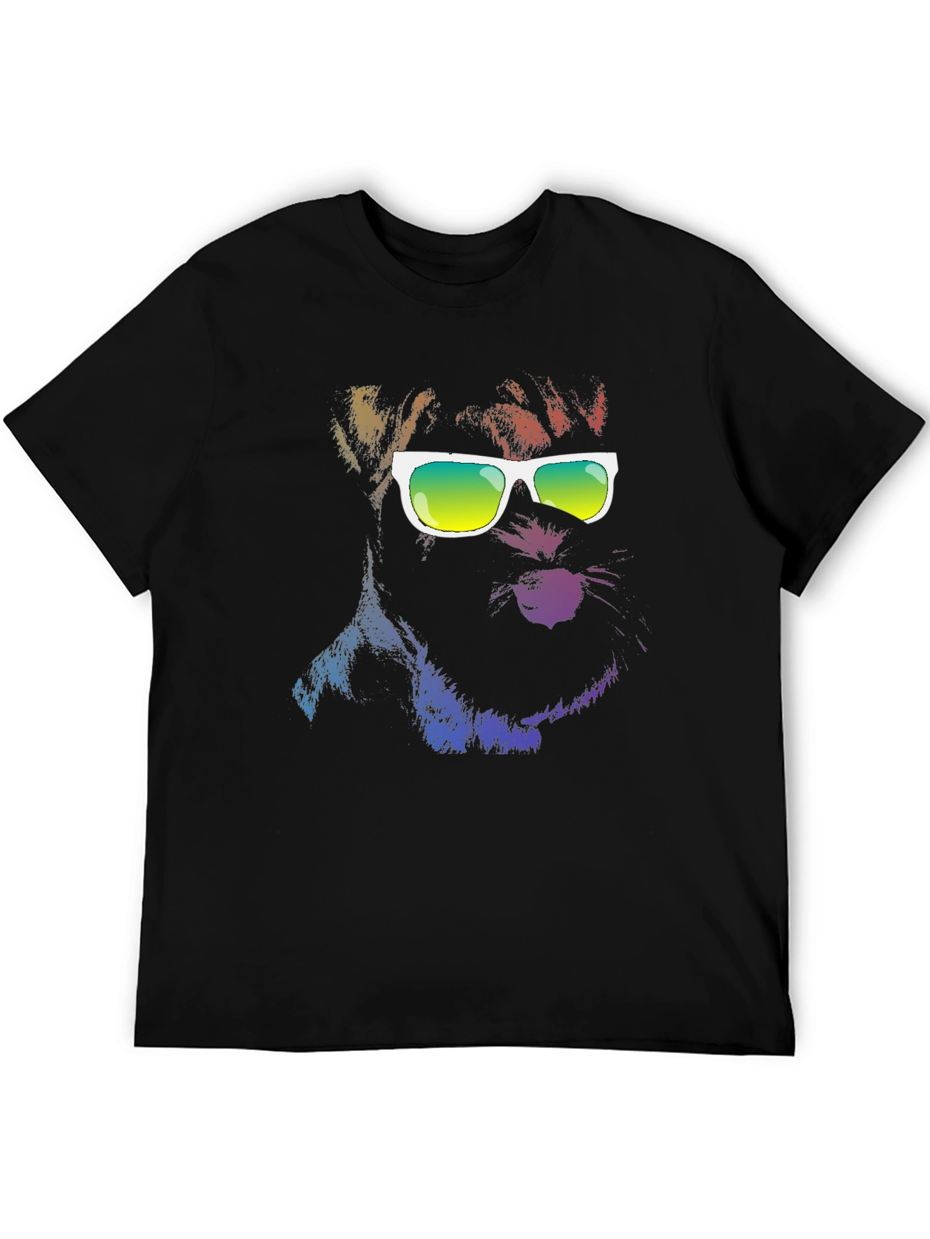 Cool Dog Graphic T-Shirt - Black Cotton Blend